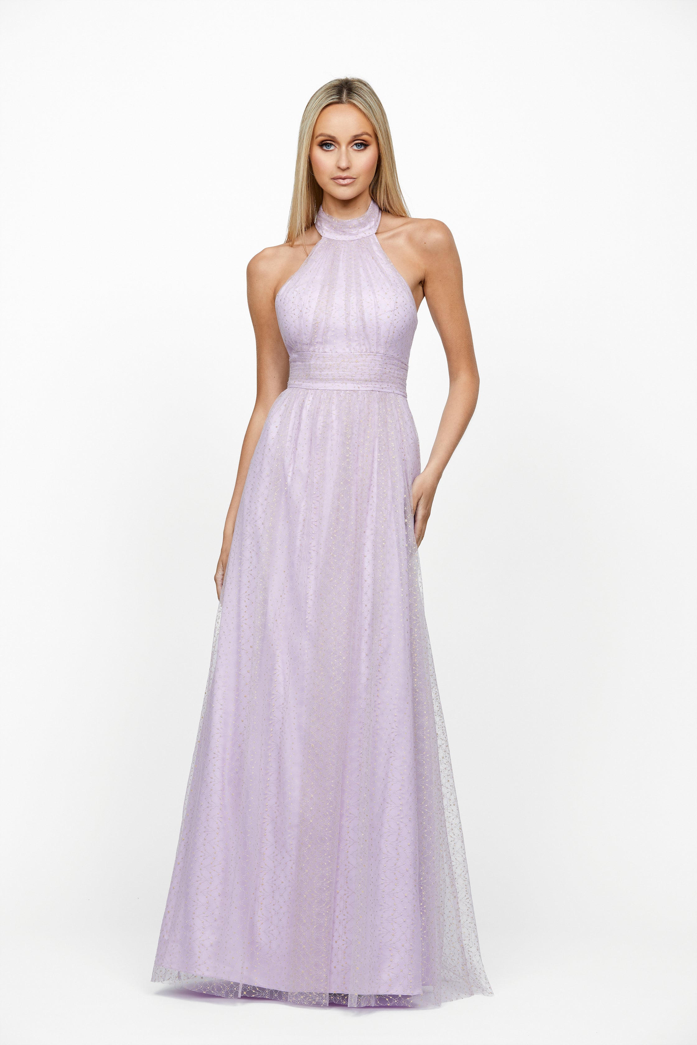 Hallie Halter Neck Ball Gown - Elegant Formal Evening Dress for Prom, Wedding & Special Occasions | Plus Size Options Available