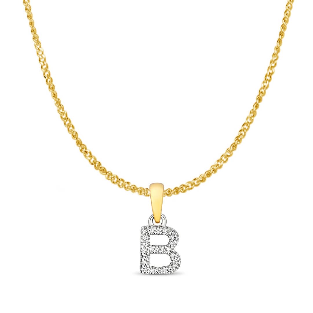 Personalized Diamond Initial Necklace - 9K Solid Gold Monogram Pendant (A-Z) | Elegant Gift for Women, Birthday, Anniversary & Everyday Wear
