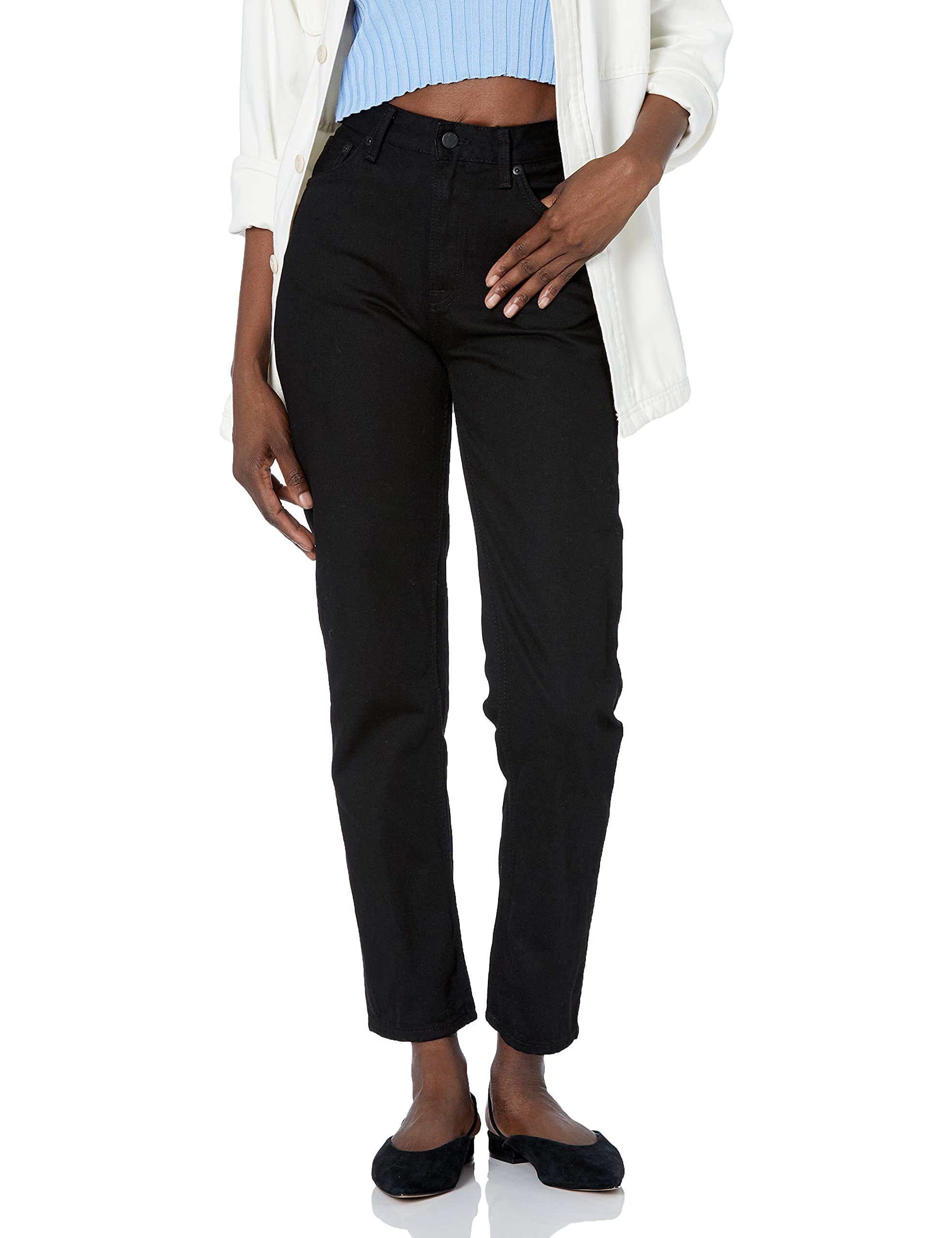 Nudie Jeans Women's Lofty Lo Black Soul High Rise Skinny Jeans - Stylish & Comfortable Denim Pants for Casual Wear, Night Out & Everyday Fashion