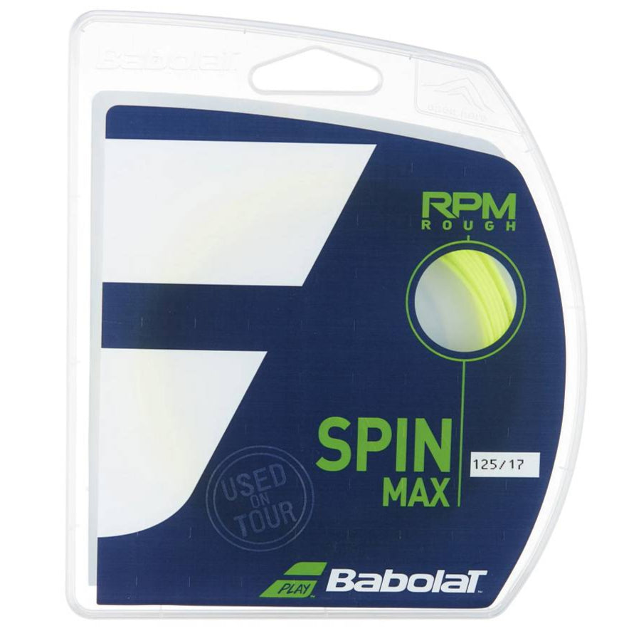 Babolat RPM Rough 17/1.25 Tennis String - High Performance Polyester Tennis Racket String for Spin & Control (Yellow) - Perfect for Competitive Players & Tournament Play