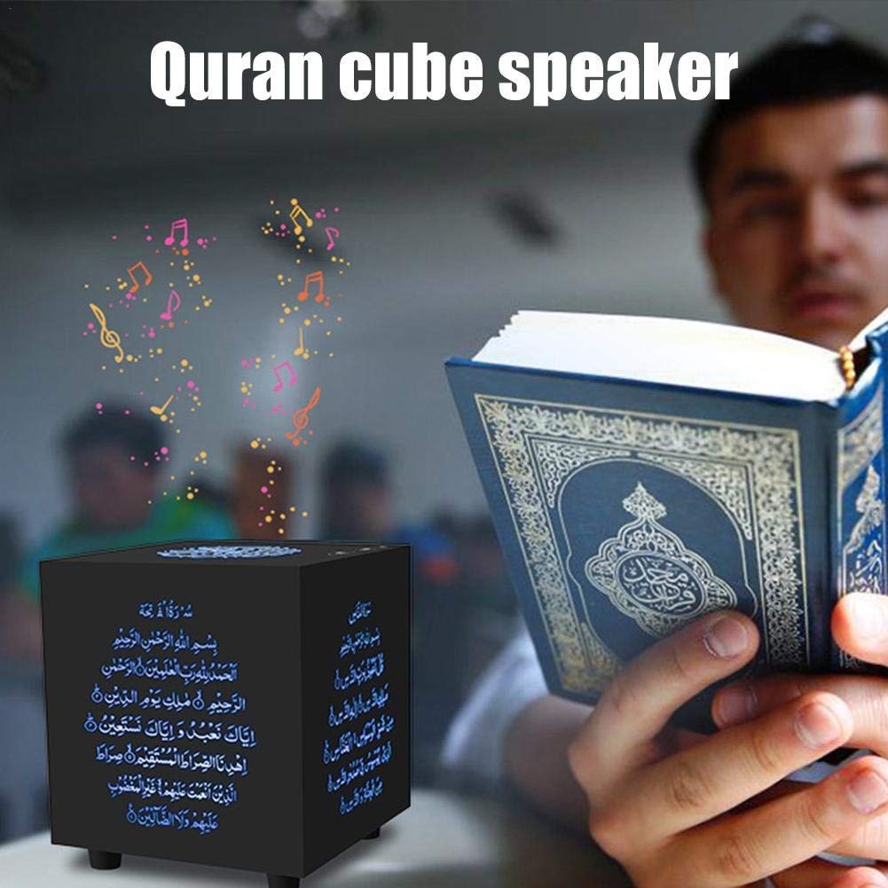 Swthlge Quran Speaker with Touch Control & Color Changing LED Light - Portable Quran Cube Speaker Lamp for Prayer, Meditation, Ramadan & Hajj Gift - Perfect for Home, Mosque, and Travel Use