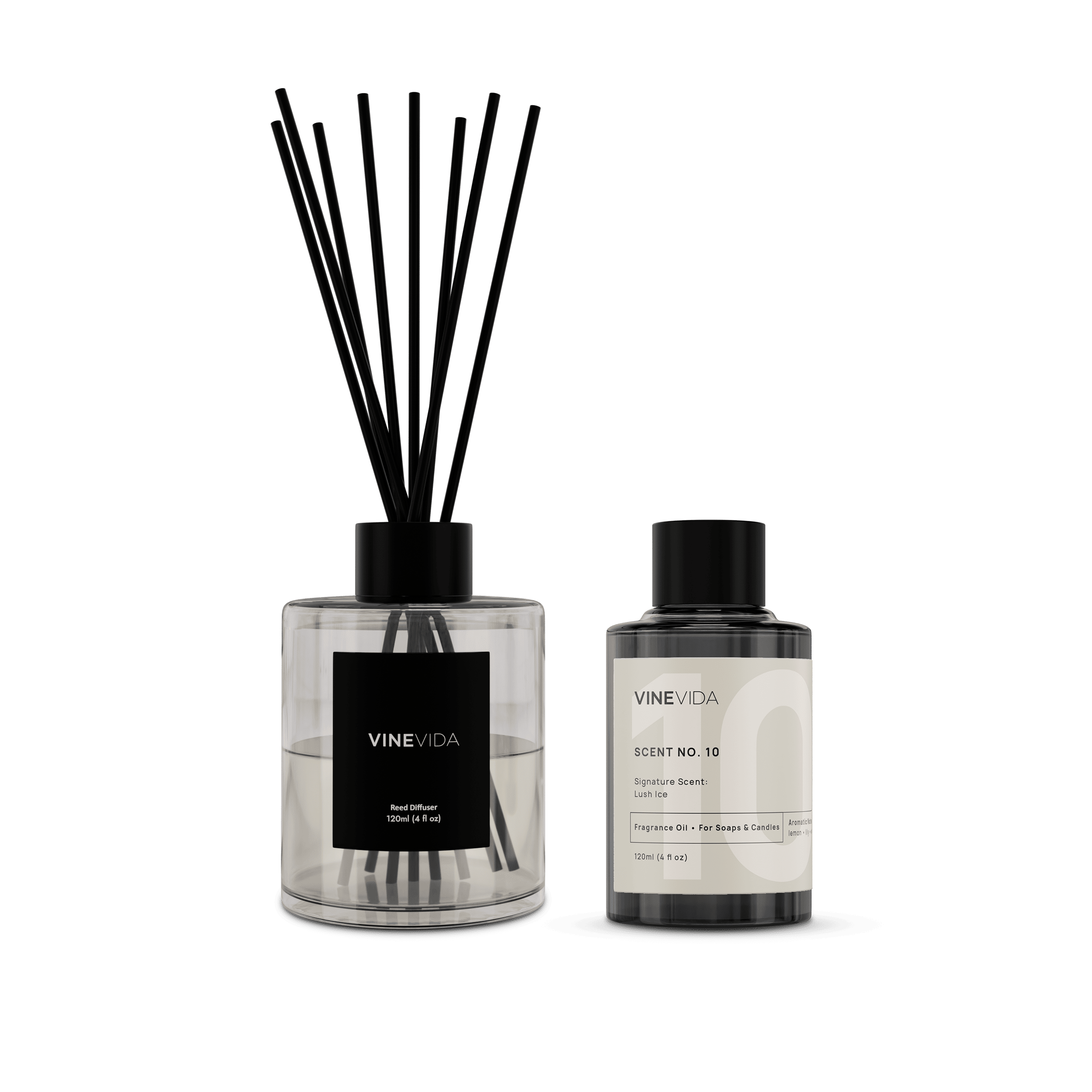 NO. 10 Reed Diffuser - Lush Ice Fragrance | Premium Home Aromatherapy Essential Oil Diffuser for Living Room, Bedroom & Office