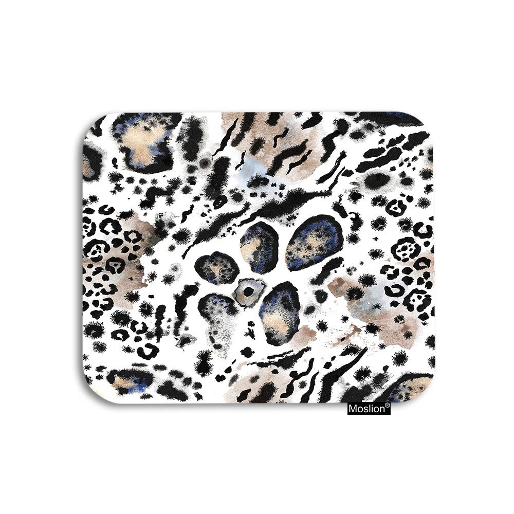Premium Leopard Print Gaming Mouse Pad - Large 7.9x9.5 Inch Non-Slip Rubber Base Computer Desk Mat for PC, Laptop & Office Use - Wild Animal Tiger Lion Snake Skin Design with Spots & Stripes for Gamers & Professionals