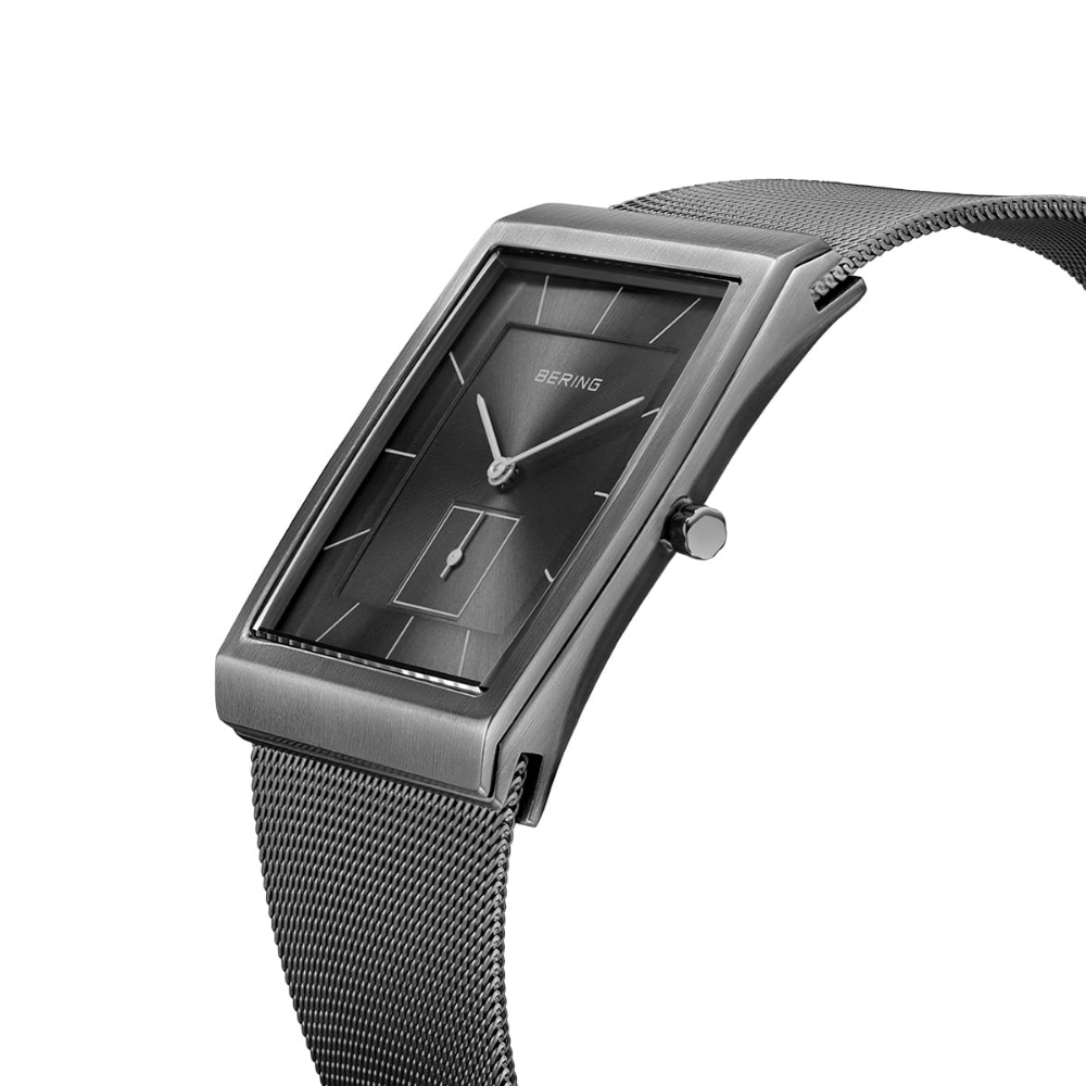 Bering Men's Watch with Brushed Gray Dial & Milanese Strap - Model 16033-377 | Premium Quartz Timepiece for Business, Casual & Formal Occasions