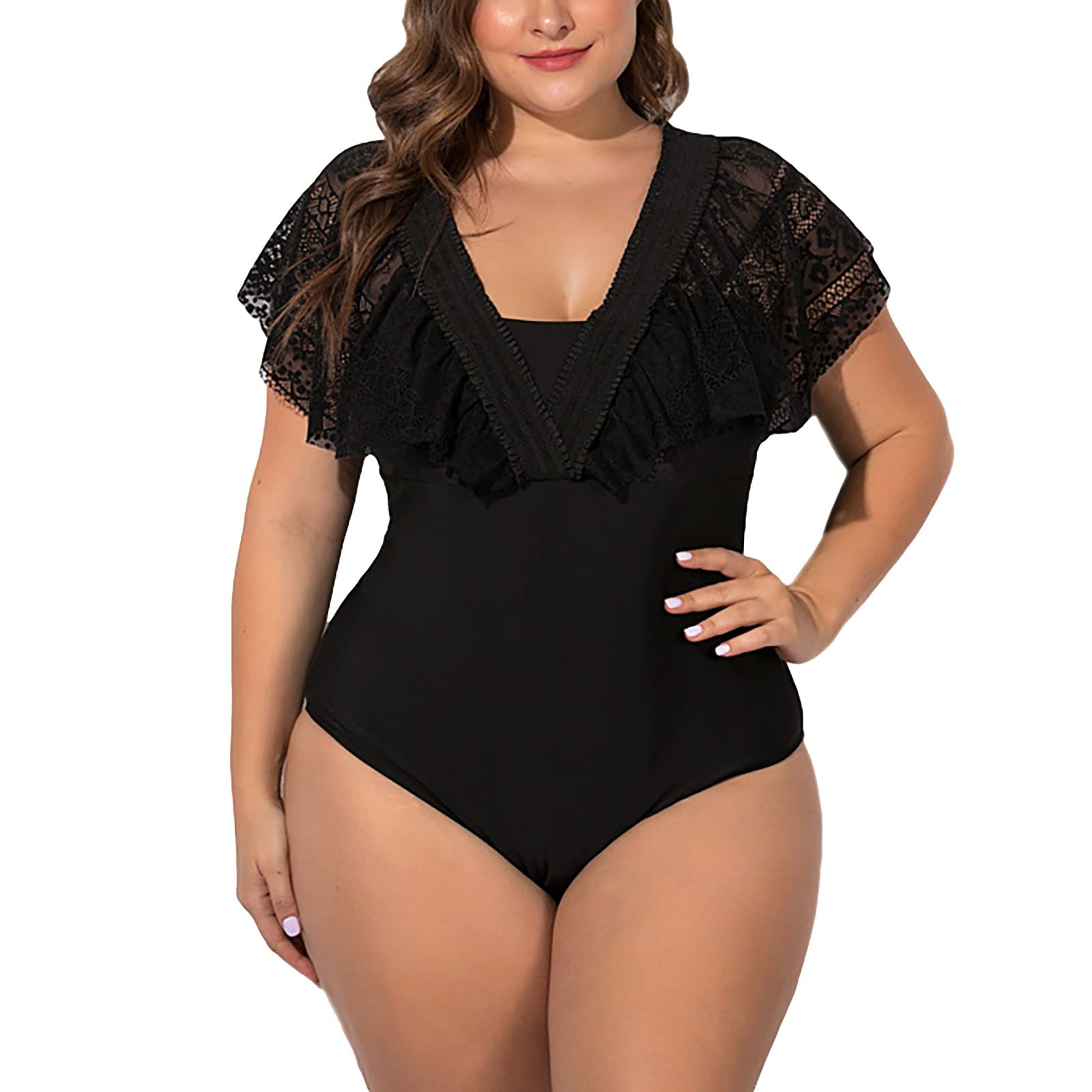 Plus Size Bathing Suits for Women - 2 Piece & 1 Piece Swimsuits in Solid Colors | Flattering Swimwear for Curvy Women | Perfect for Beach Vacations, Pool Parties & Summer Getaways