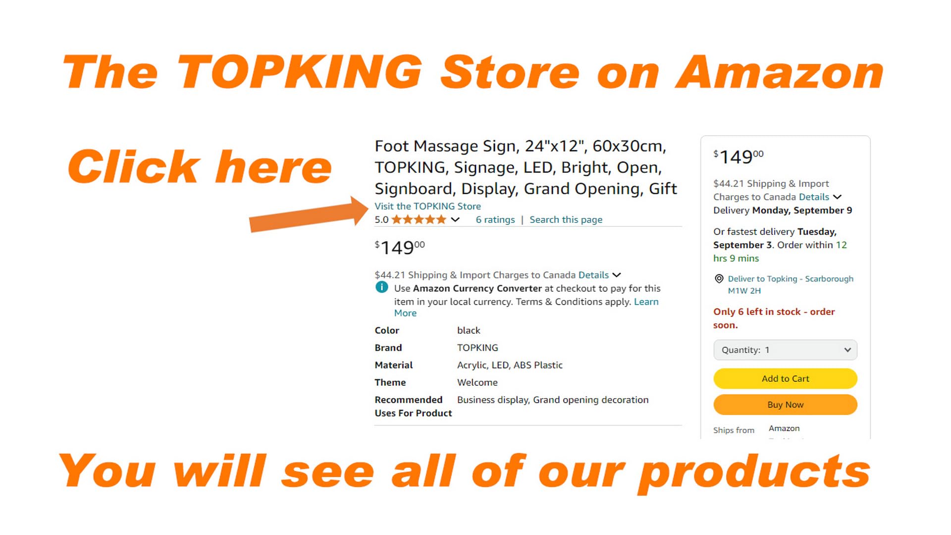 TOPKING 24x12 Inch LED Welcome Sign - Bright Open Signboard for Grand Opening, Business Display, Home Decor & Gift (60x30cm)
