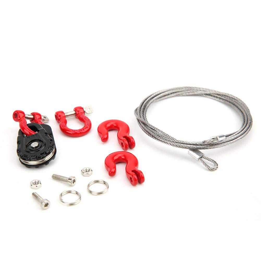 Best Steel Wire Winch Cable Rope Hook - 3-Piece Set with RC Winch Rope, Steel Cable, Pulley & Lock Sleeve for RC Model Cars & Climbing Vehicles - Perfect for Off-Road Adventures & DIY Projects