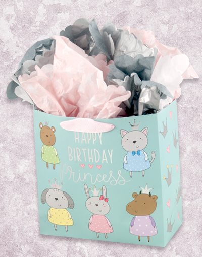 Elegant Princess-Themed Gift Bags (Medium Square) - Perfect for Birthday Parties, Baby Showers & Special Occasions