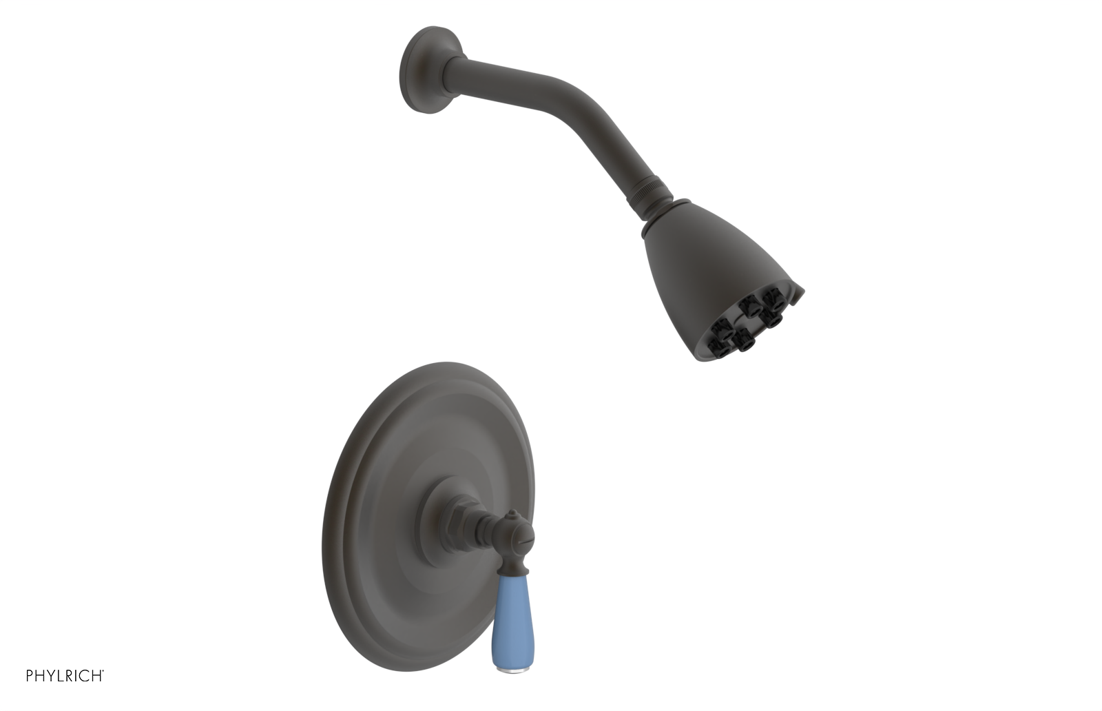 Jamestown Pressure Balance Shower Set with Lever Handle & Light Blue Accents - 165 22 - Perfect for Modern Bathroom Renovations & Spa-Like Shower Experience