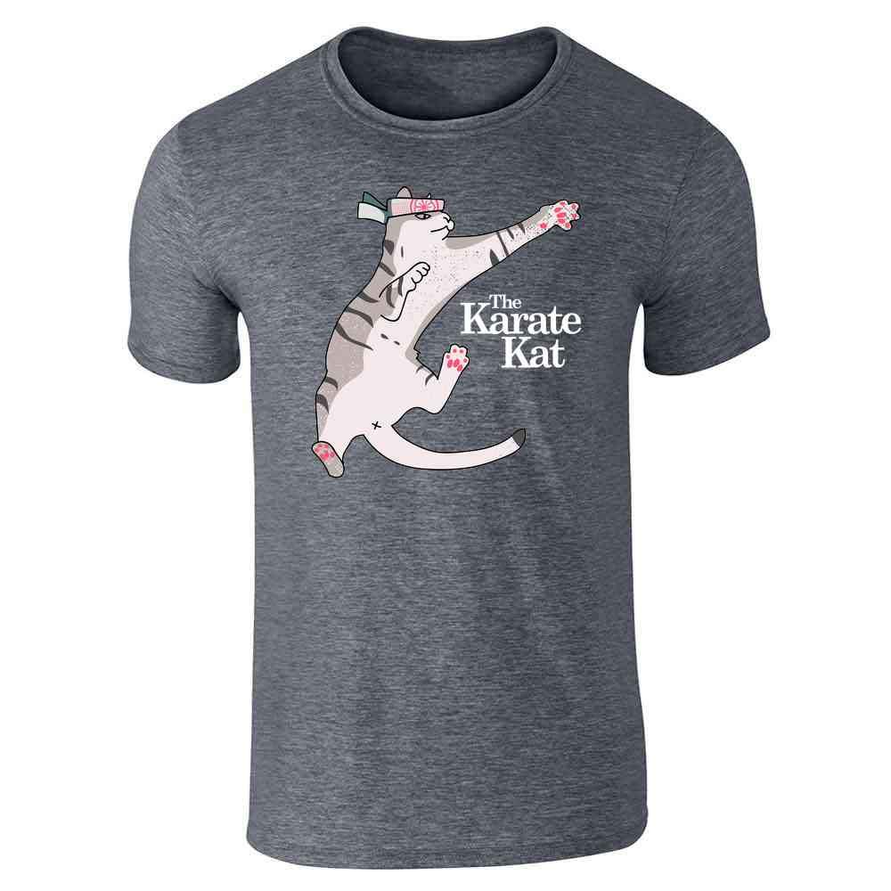 Funny Karate Cat Meme Graphic T-Shirt for Men - Pop Threads Cool Cat Tee - Perfect for Casual Wear, Gifts & Anime Fans