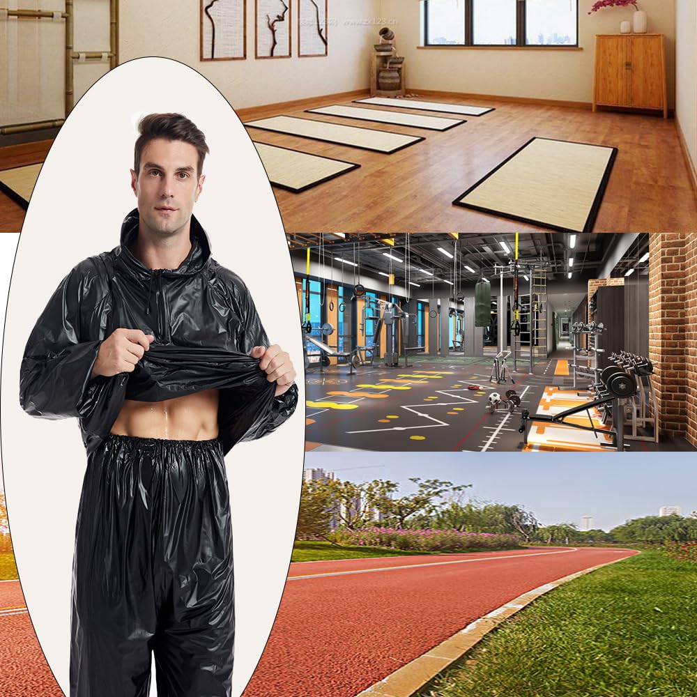 DawnBreak Sauna Sweat Suit for Women & Men - Hooded Zipper Workout Suit for Weight Loss, Fitness & Gym Training | Perfect for Home Exercise, Running & Detox