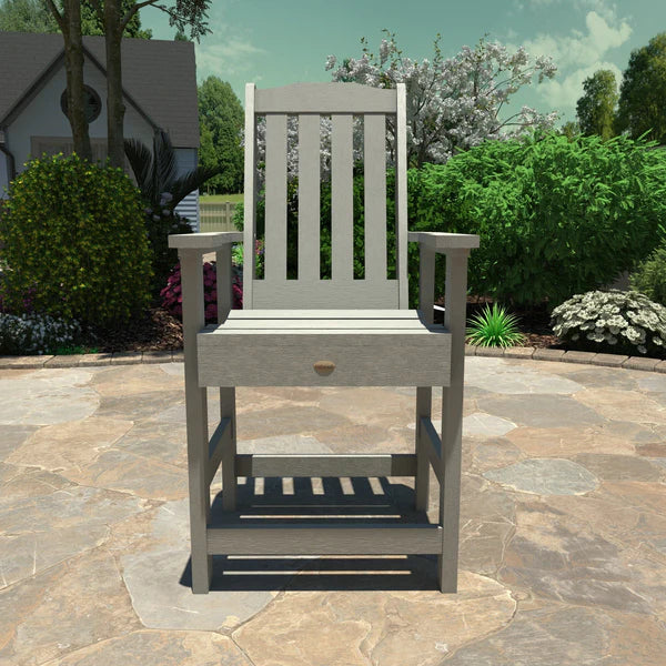 Lehigh Counter Height Outdoor Armchair - Patio Bar Stool with Weather-Resistant Design for Backyard, Deck, and Poolside Use