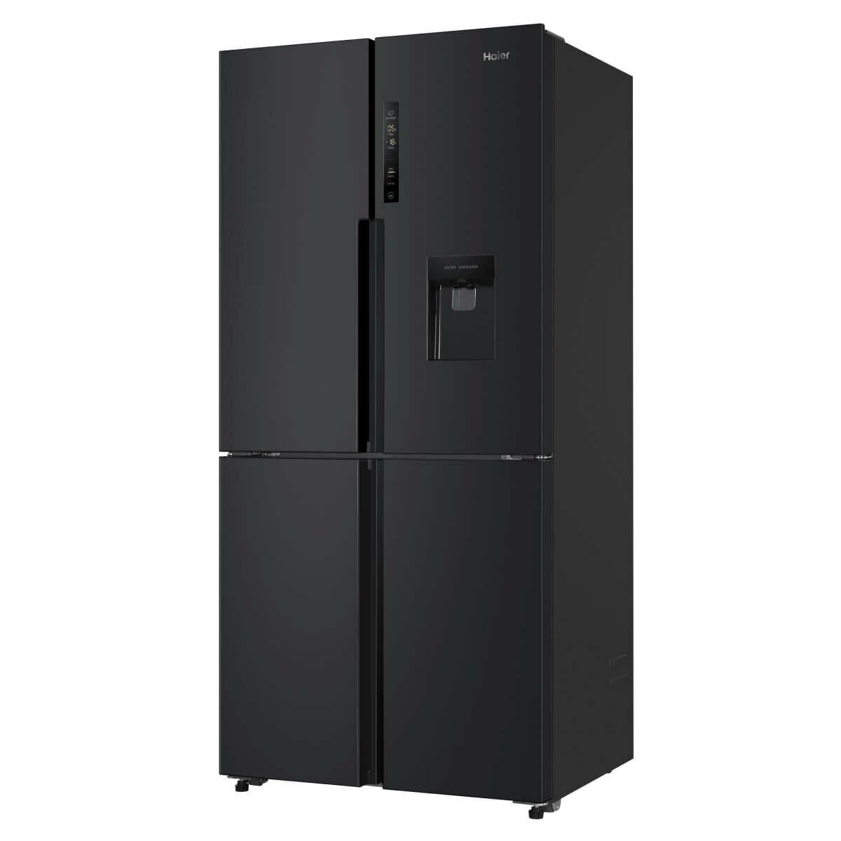 Haier 466L Quad Door Frost Free Refrigerator with Water Dispenser - Energy Efficient Black Stainless Steel HRF516YHC | Perfect for Large Families, Entertaining & Modern Kitchens