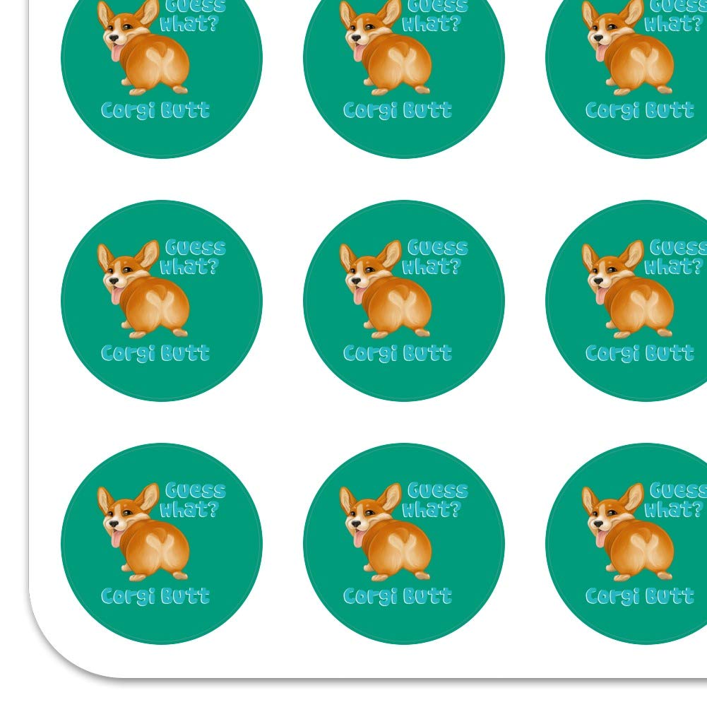 Guess What Corgi Butt Funny Joke Planner Stickers - Cute Corgi Dog Stationery for Bullet Journal, Scrapbooking & Crafting - Perfect for DIY Planners, Calendars and Gift Wrapping