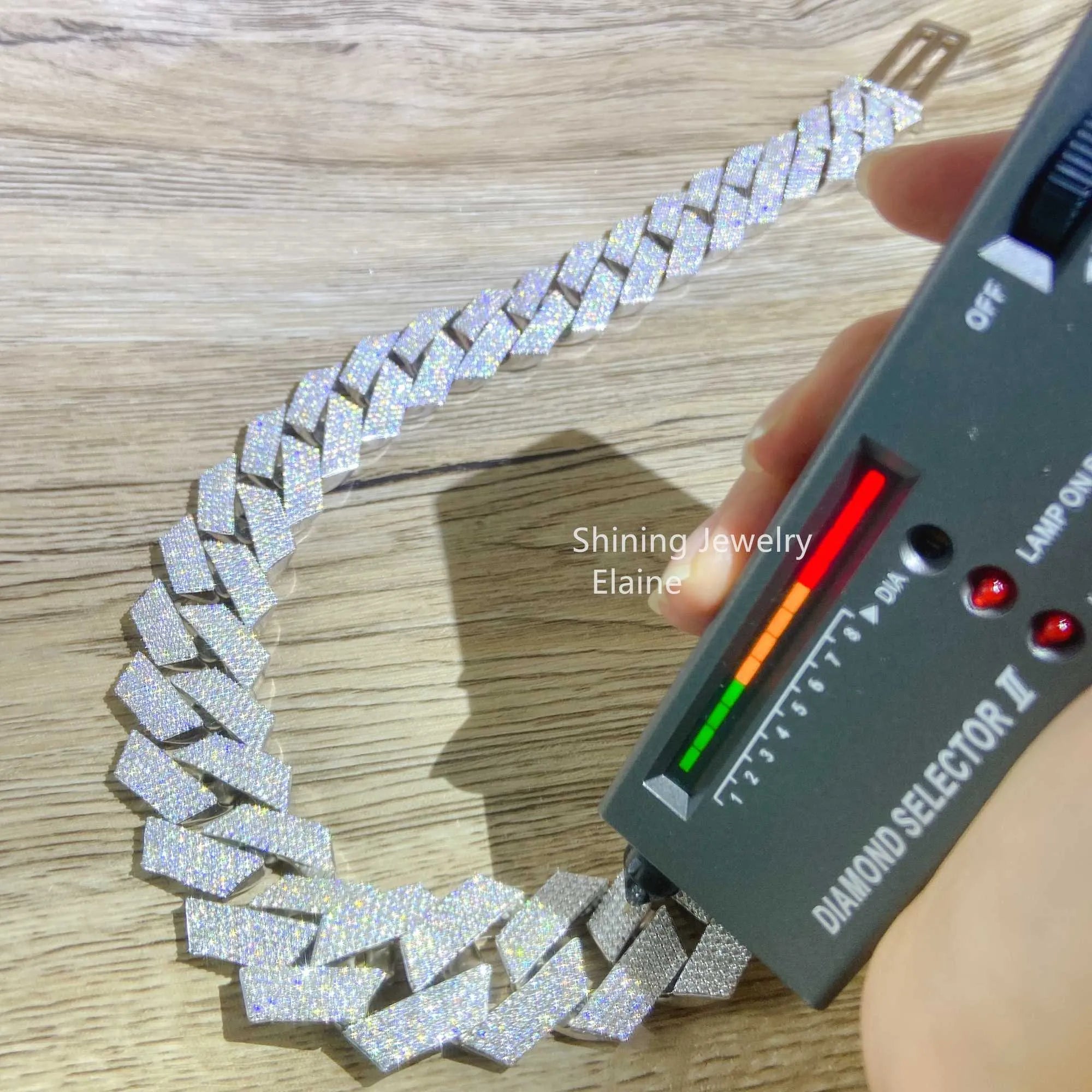 20 Silver VVS Moissanite Iced Out Cuban Link Chain Necklace for Men - Luxury Hip Hop Jewelry Gift for Birthday, Anniversary & Special Occasions