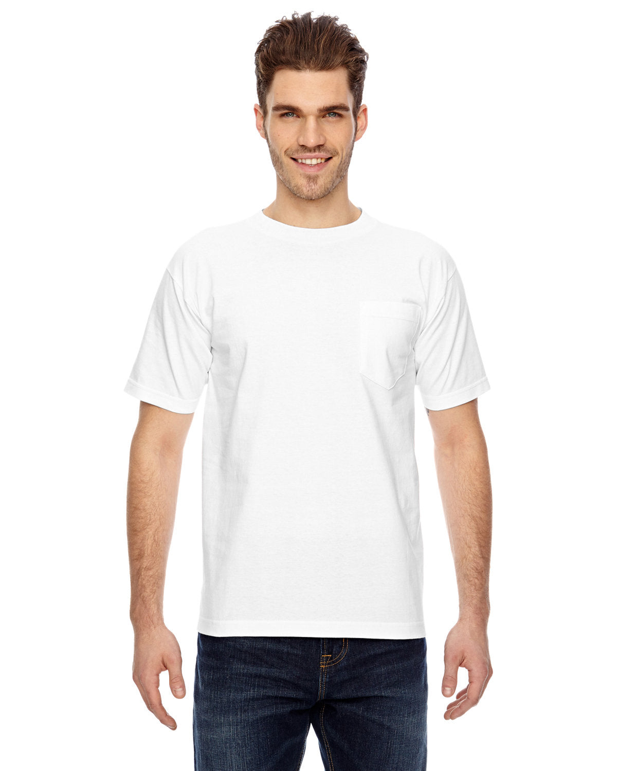 Bayside BA7100 Men's 6.1 oz 100% Cotton Pocket T-Shirt - Comfortable Casual Wear for Everyday & Work