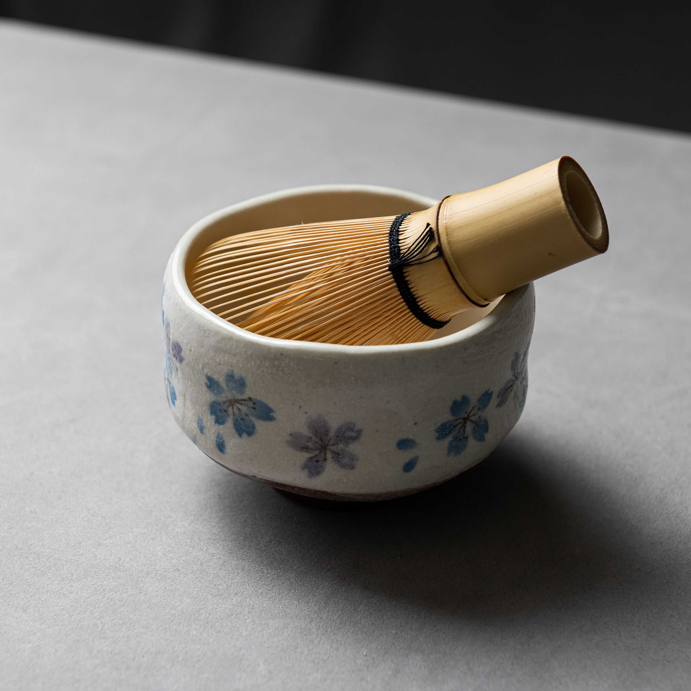 Premium Mini Matcha Bowl - Sakura Blue Ceramic Tea Cup for Japanese Tea Ceremony | Handmade Traditional Chawan for Matcha, Green Tea & Hot Beverages | Perfect for Home, Office & Zen Meditation