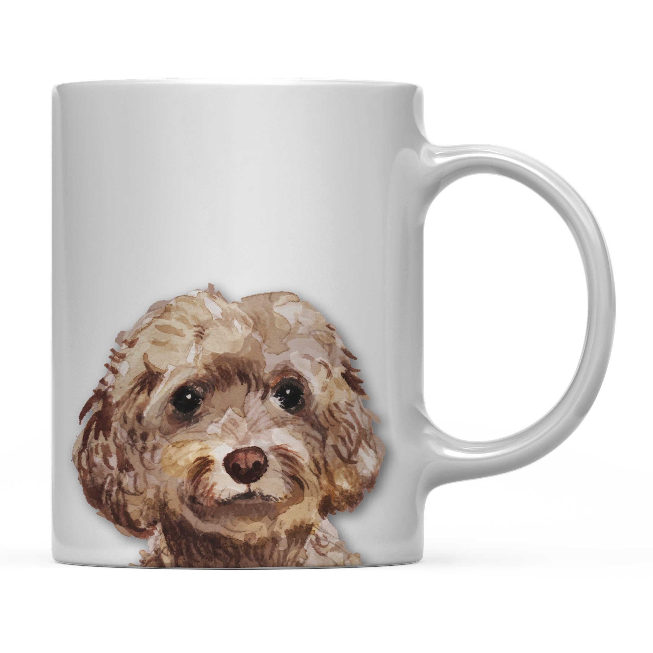 Andaz Press 11oz Ceramic Coffee Mug with Brown Cockapoo Dog Design - Perfect Gift for Pet Lovers, Dog Owners, Her & Family - Ideal for Birthday, Christmas, Office & Home Use (1-Pack)