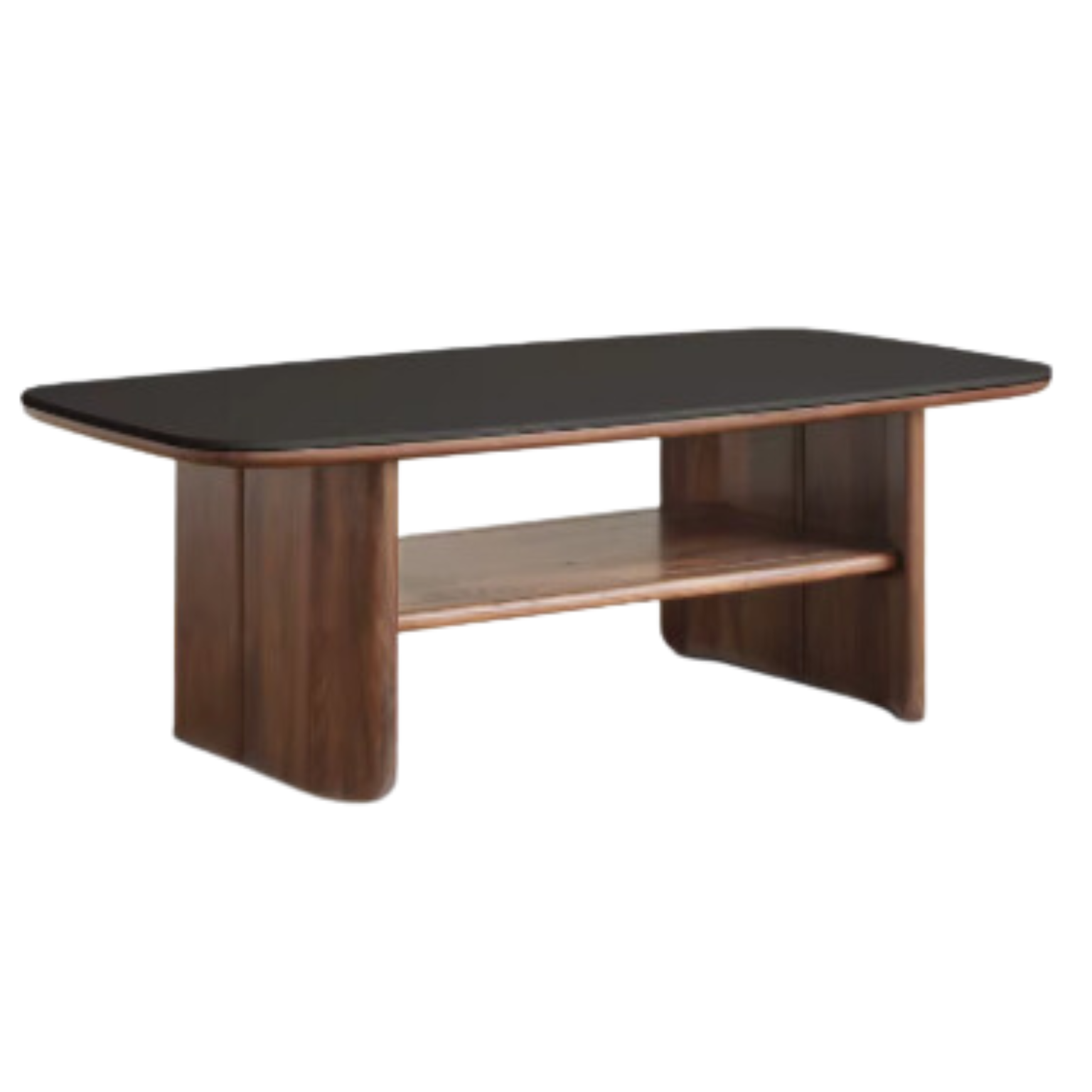 51.2x25.6x15.7 inch /130x65x40сm / Rich Dark Walnut color / Black Walnut slate coffee table (black)