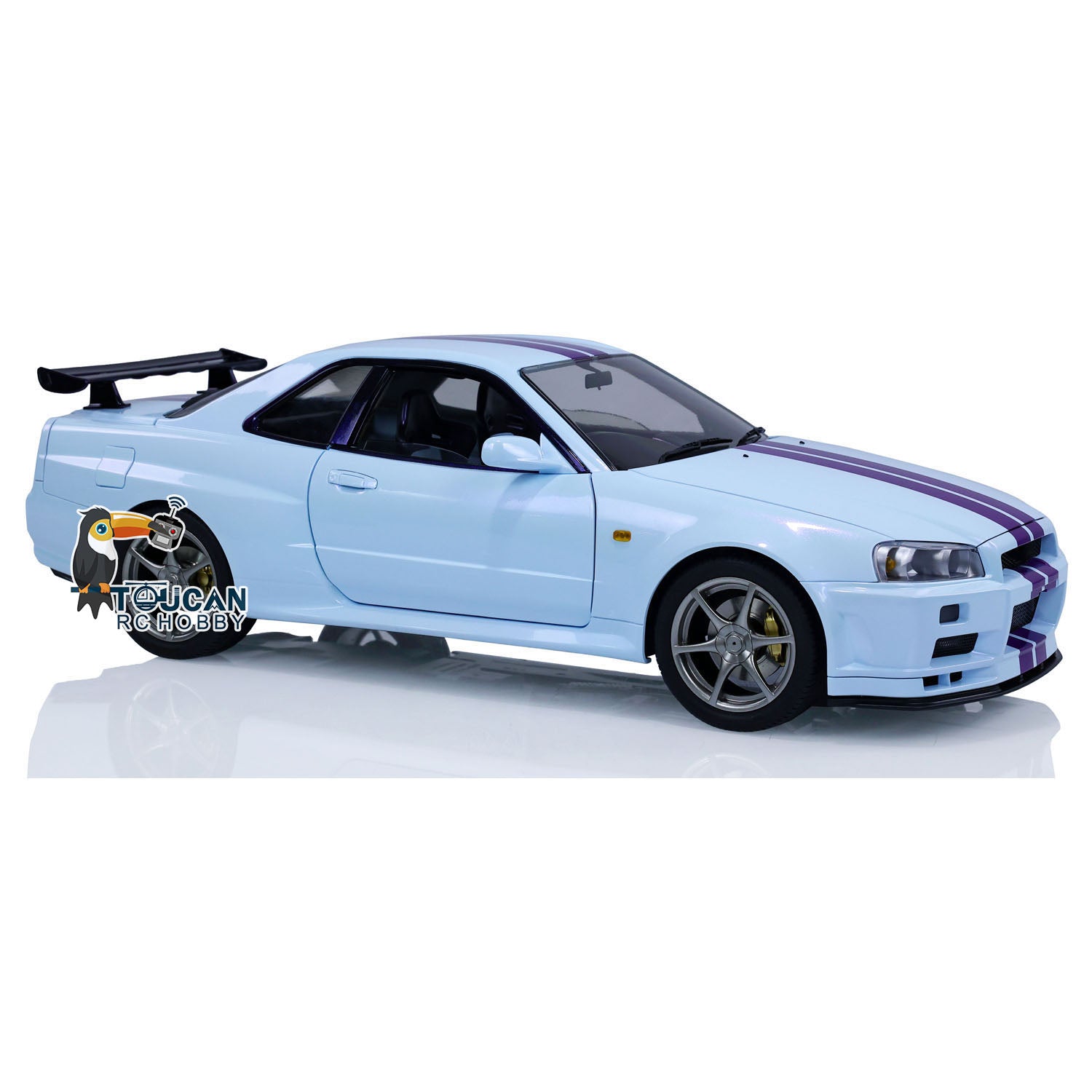1/8 Scale R34 RC Racing Car 4WD High Speed Remote Control Drift Car with Metal Chassis, Smoke & Sound Effects - Ready to Run (RTR) - Perfect for Off-Road Racing, Drifting & Backyard Fun