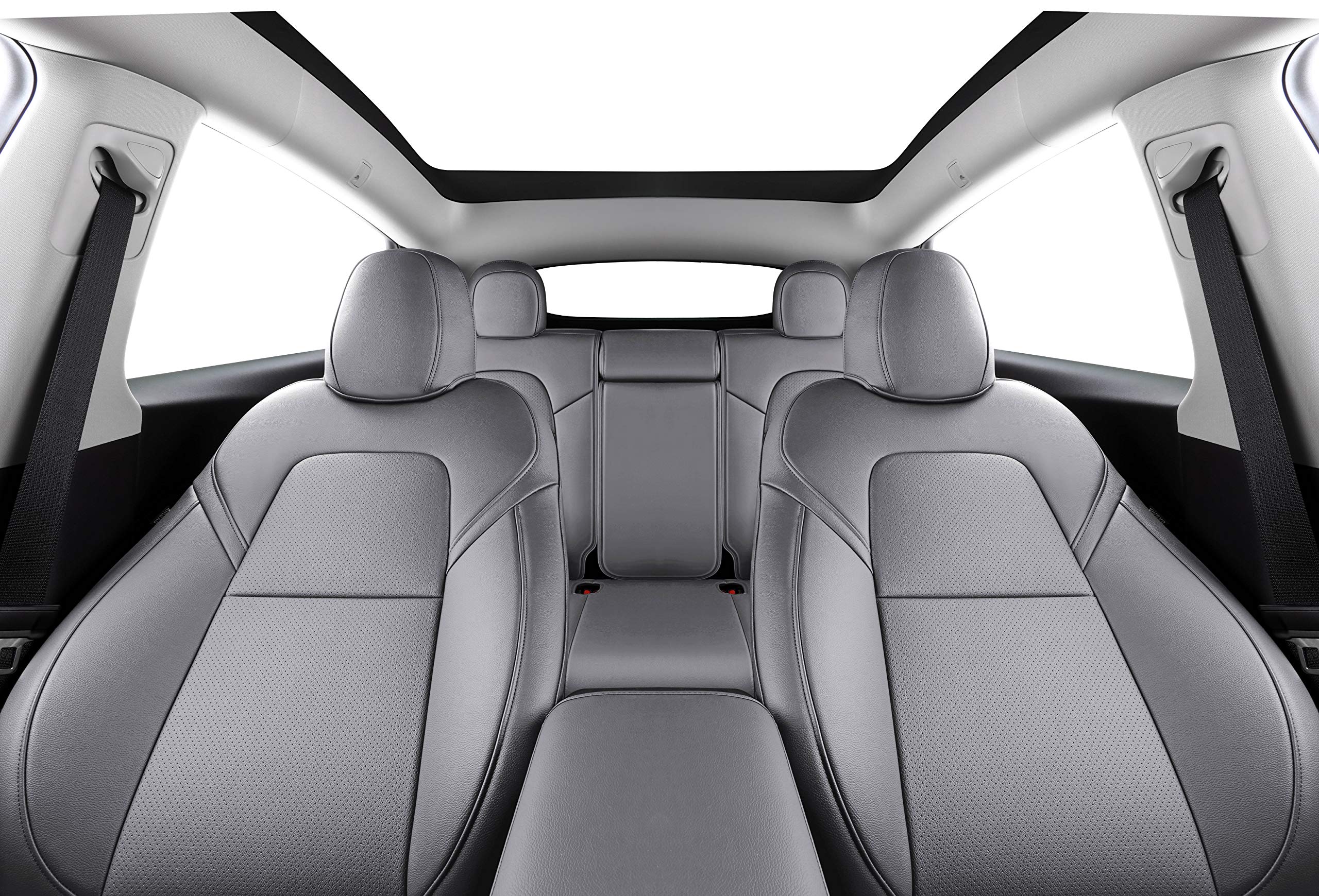 Premium Tesla Model Y Seat Covers (2020-2024) - Custom Fit 5-Seater Synthetic Leather Car Seat Protectors - Lichi Grey - Waterproof & Anti-Slip Design for Enhanced Comfort & Durability | Perfect for Daily Commute, Road Trips & Family Protection