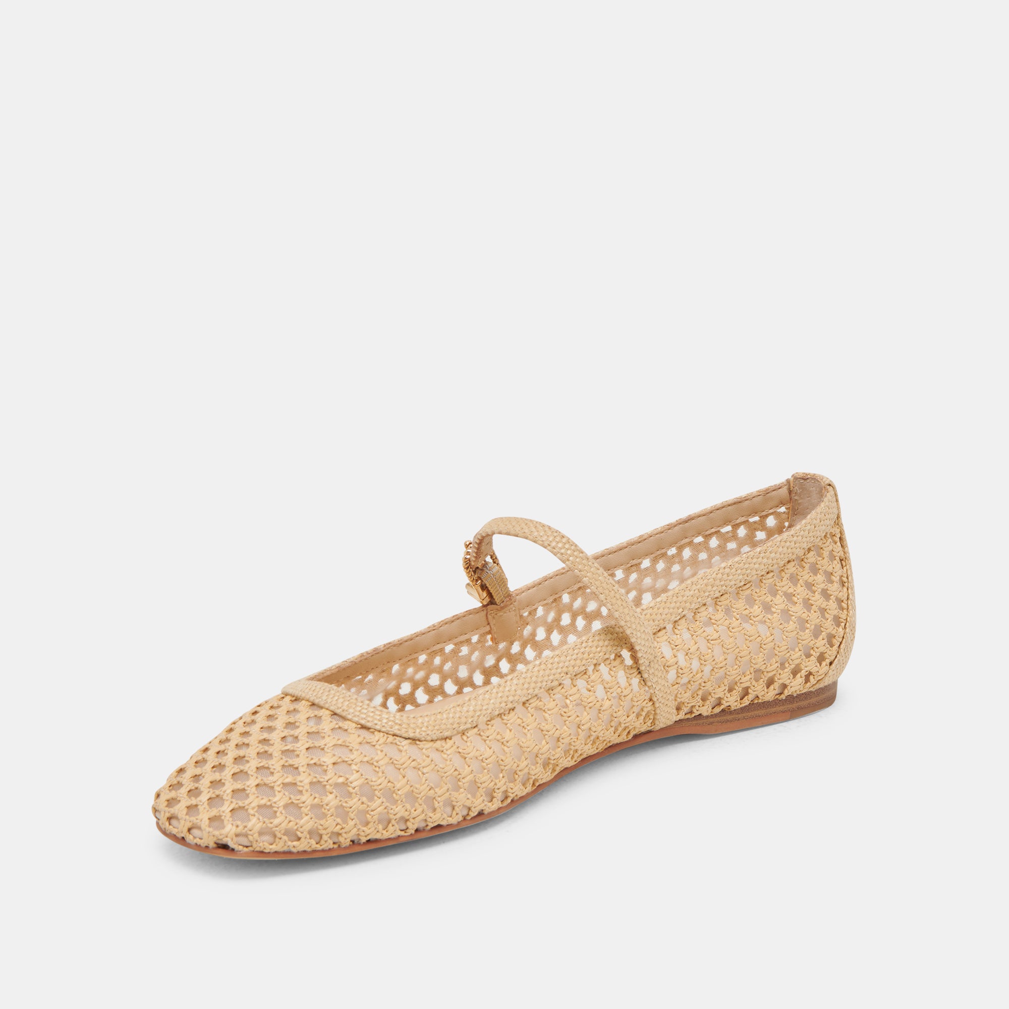 REYES Women's Wide Ballet Flats - Light Natural Woven Raffia Comfortable Slip-On Shoes for Casual Wear, Office & Summer Outfits