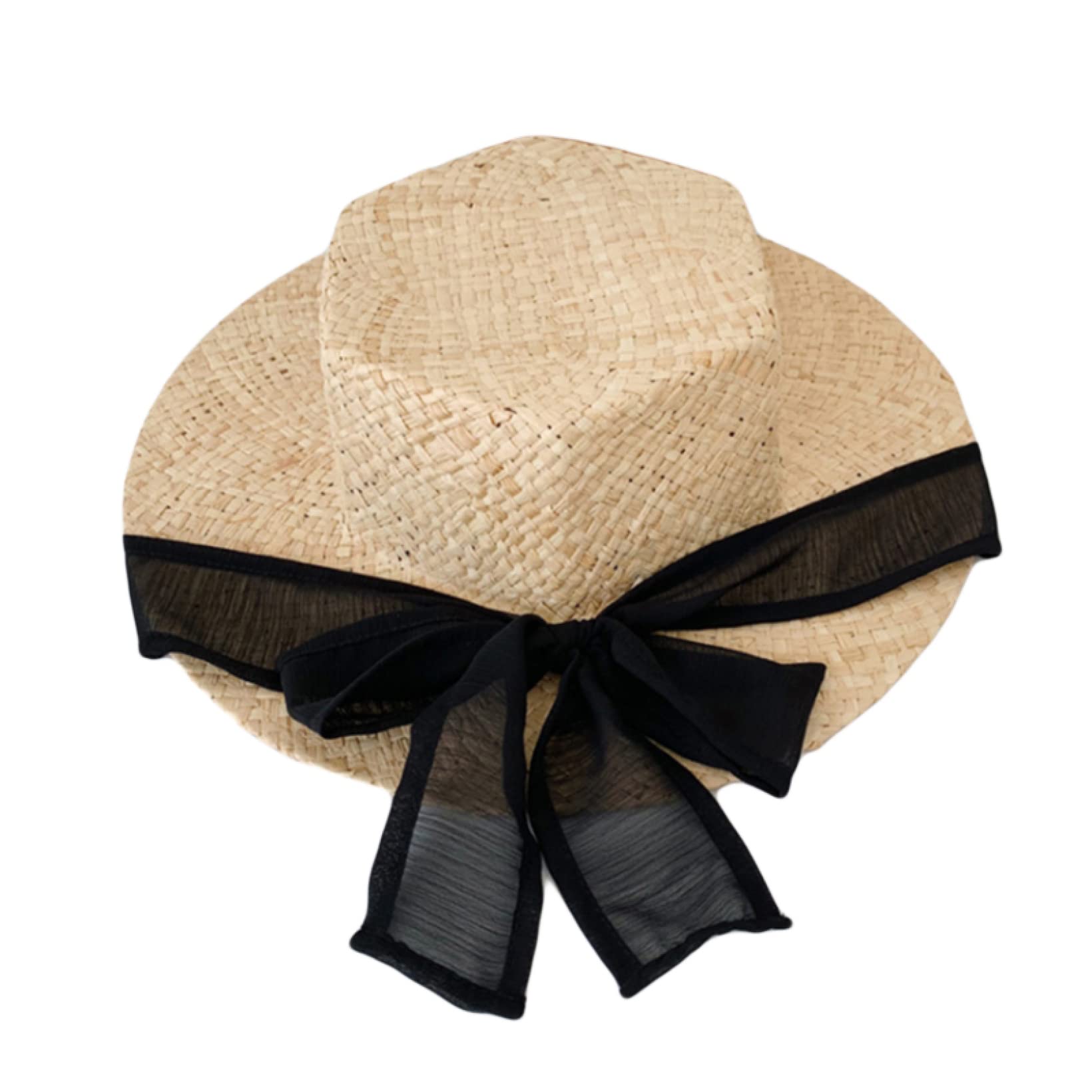 Handmade Women's Straw Sun Hat - Wide Brim Natural Raffia Beach Hat for Summer Vacation, Outdoor Travel & Gardening | UV Protection Sun Cap for Women
