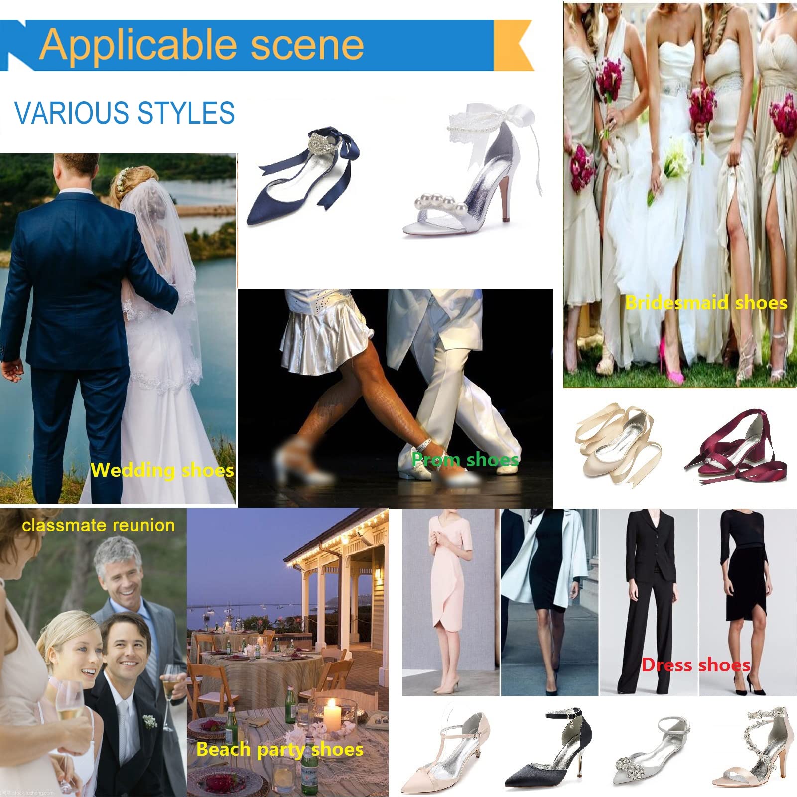 COMFASH 3.3 Inch Wedding Heels - Sparkly Sequins Closed Toe Stiletto Pumps for Bride, Bridesmaid & Formal Events (Champagne, Size 6) | Perfect for Weddings, Proms, Evening Parties & Special Occasions