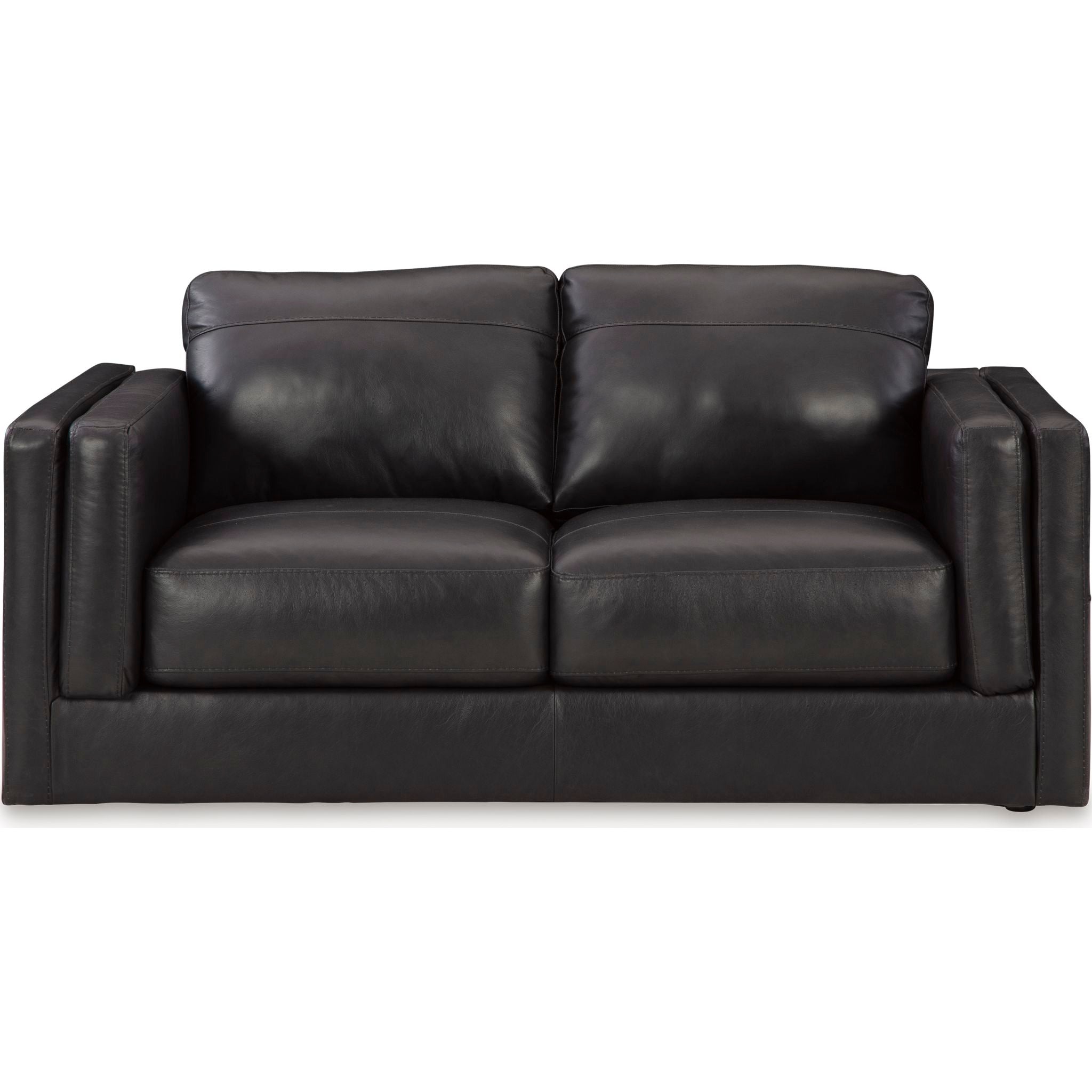 Amiata Loveseat Sofa - Modern Onyx Black Small Couch for Living Room, Apartment, Lounge & Office | Comfortable 2-Seater with Sturdy Frame