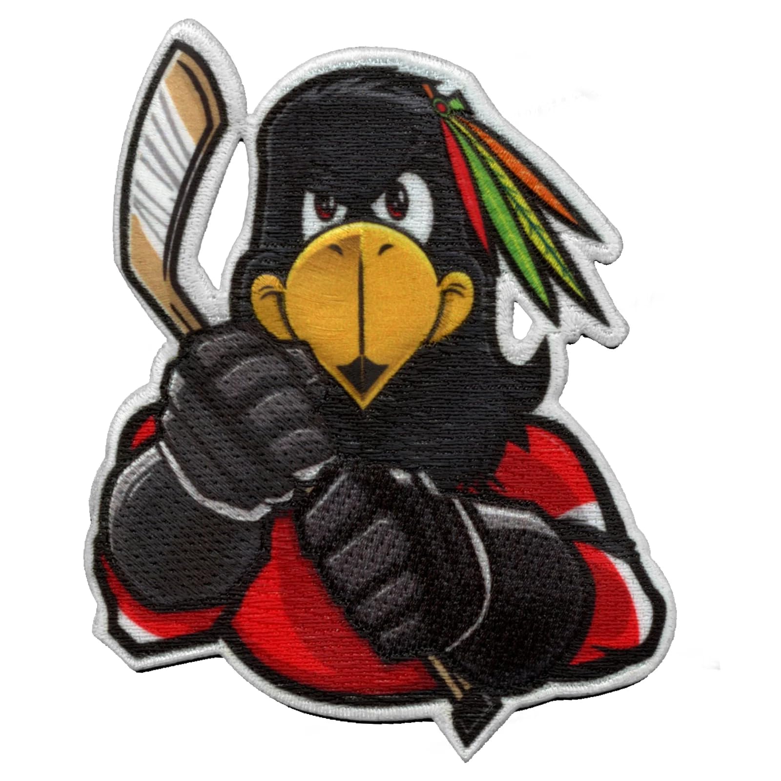 Chicago Illinois Hockey Hawk Mascot Parody Embroidered Iron-On Patch - Perfect for Jerseys, Hats & DIY Crafts
