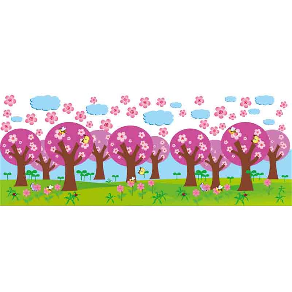 LYCICILI Self-Adhesive Cartoon Wallpaper Border - Kids Room Wall Decoration Stickers, Peel & Stick Tile Stickers (10-Pack) - Perfect for Nursery, Playroom & Bedroom Decor