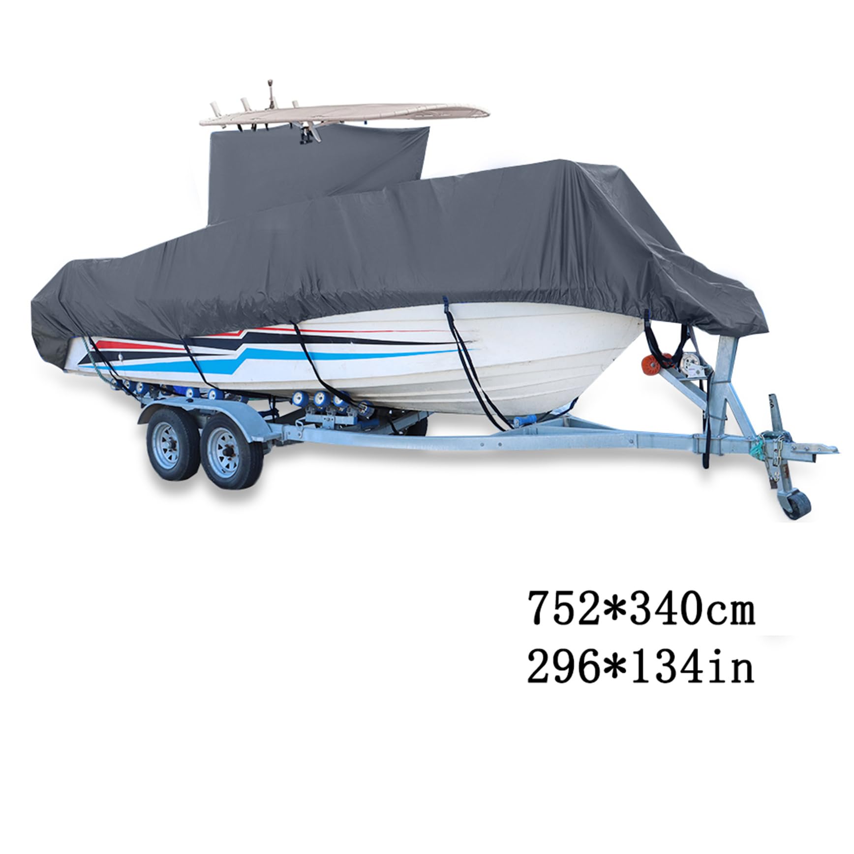 420D Heavy-Duty T-Top Boat Cover for 20'-22' Boats (106
