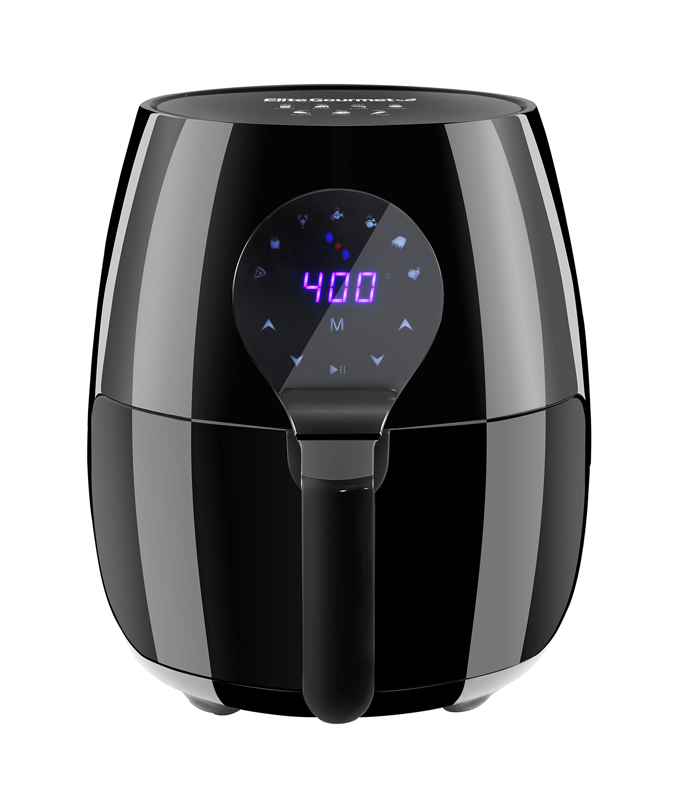 Elite Gourmet EAF5317D# 5.3Qt Digital Air Fryer - 7 Preset Functions, 1350W Oil-Free Healthy Cooking, Adjustable Timer & Temperature, Black | Perfect for Frying, Baking, Roasting & Grilling Chicken, Fries, Vegetables & More