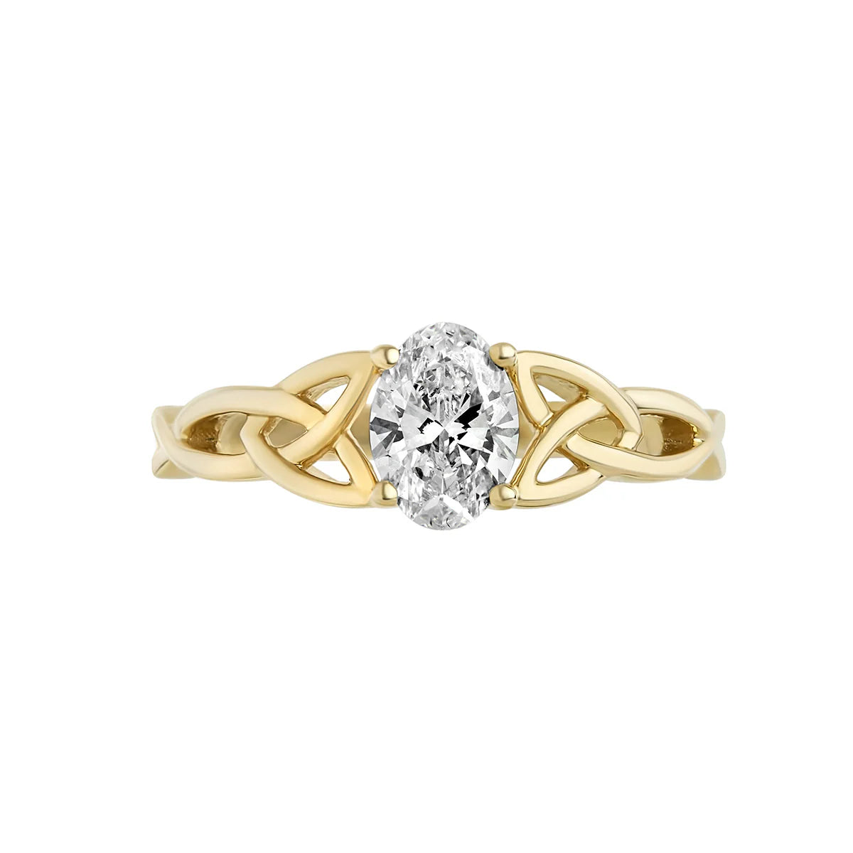 14K Gold Oval Lab-Grown Diamond Trinity Knot Ring - 0.75ct Wedding Band, Anniversary Gift, Promise Ring for Women - Perfect for Engagements, Valentine's Day & Special Occasions
