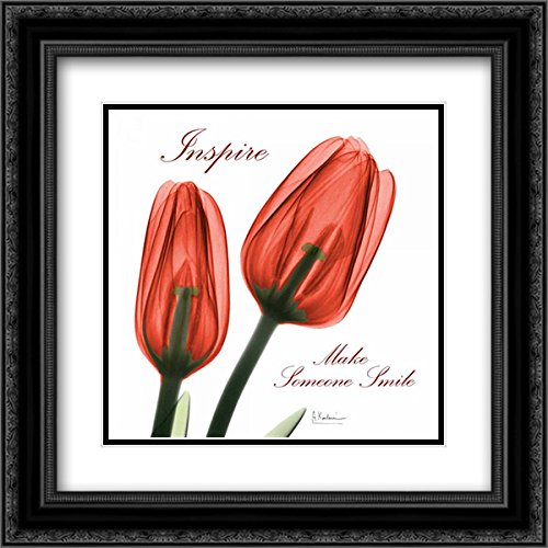 Albert Koetsier Inspire Tulips 15x15 Black Ornate Framed Double Matted Museum Art Print - Perfect for Living Room, Bedroom & Office Wall Decor