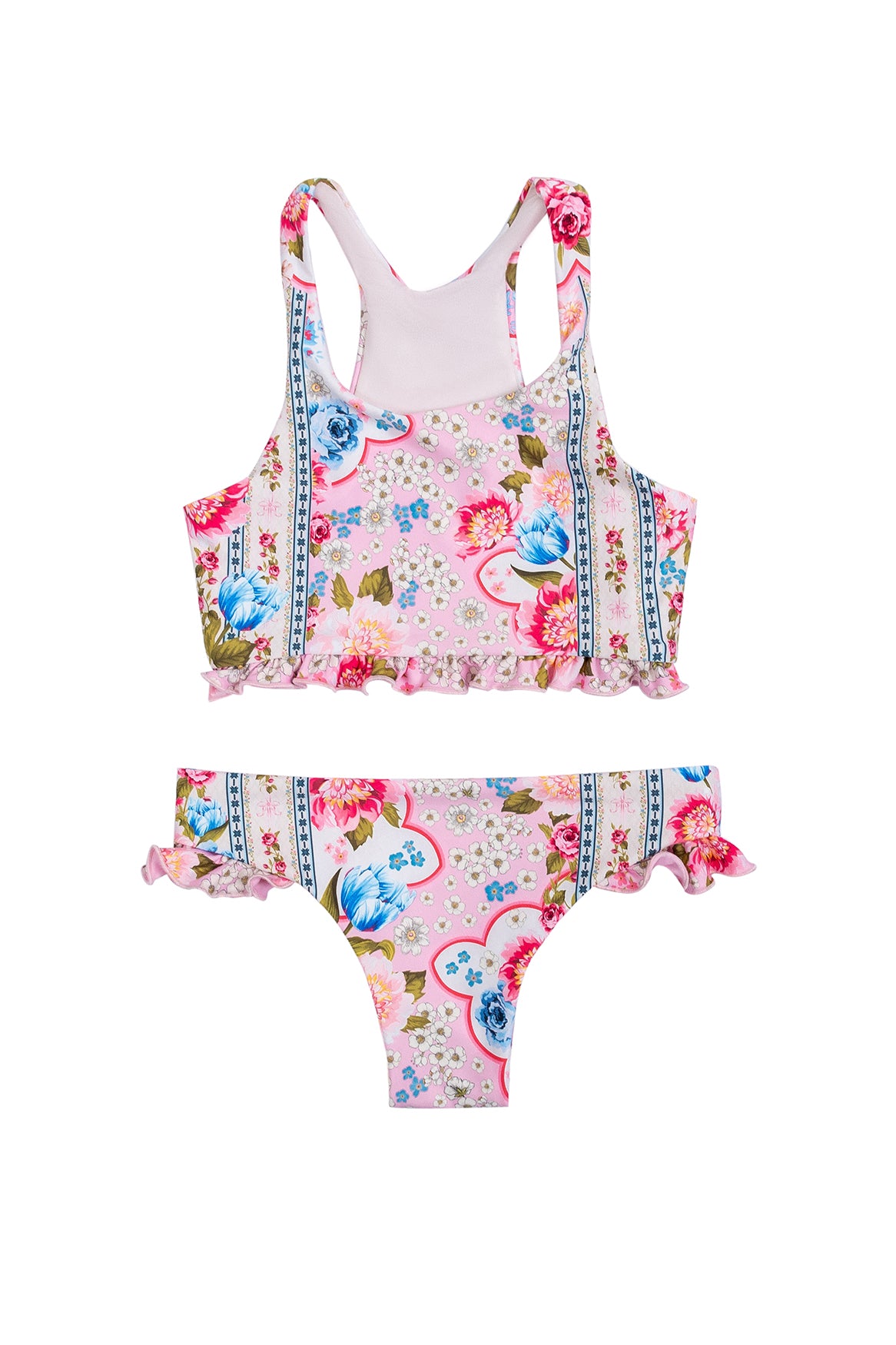 Aleida Girls' Bikini Set - 2 Piece Swimwear for Kids, Cute Floral Printed Bathing Suit with Adjustable Straps | Perfect for Beach, Pool & Summer Vacation