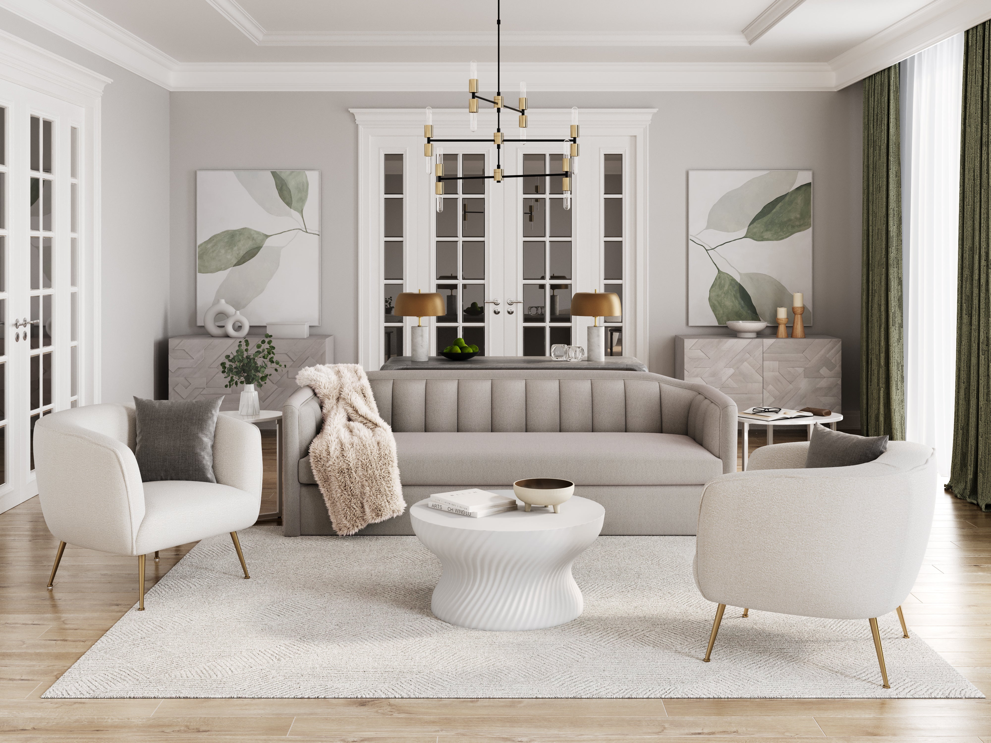 Birrit Sofa in Alaska Greige - Modern Comfortable Fabric Sectional Couch for Living Room, Lounge & Family Room