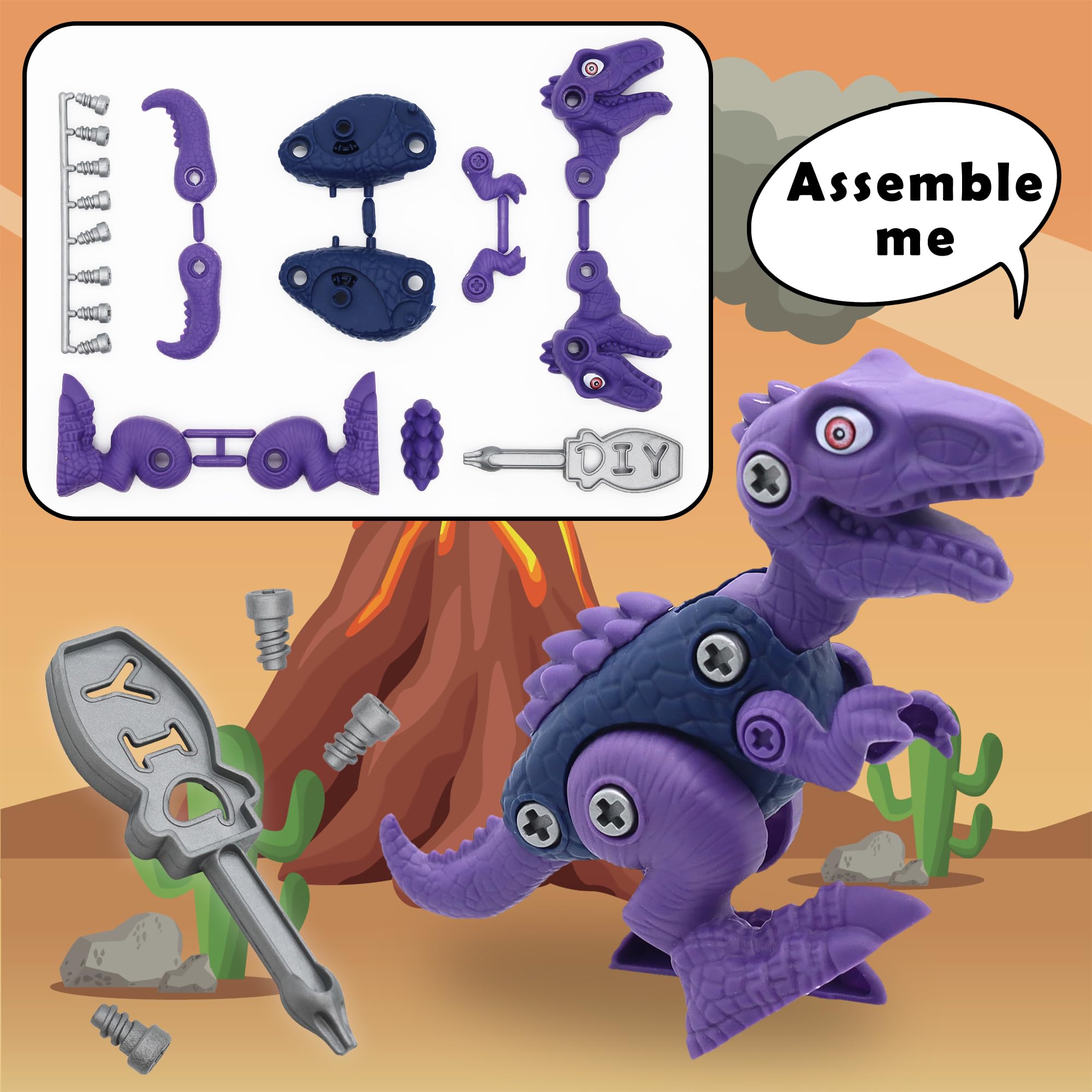 Take Apart Dinosaur Toys for Kids - STEM Construction Building Set with Electric Drill, 11-Piece Jurassic Learning Kit | Educational Birthday Gifts for Boys & Girls | Perfect for Classroom Activities, Party Favors & Creative Play