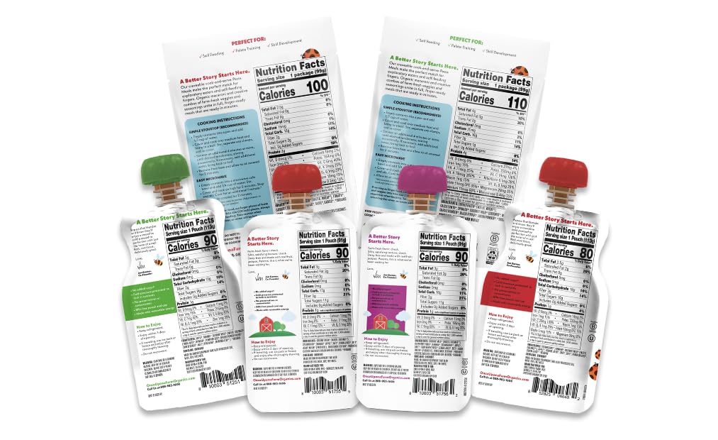 Once Upon a Farm Organic Frozen Pasta Meals & Refrigerated Smoothies - Variety Pack of 24 | Healthy Kids Snacks, Toddler Meals & On-the-Go Lunch Options | USDA Certified Organic, Non-GMO, No Added Sugar