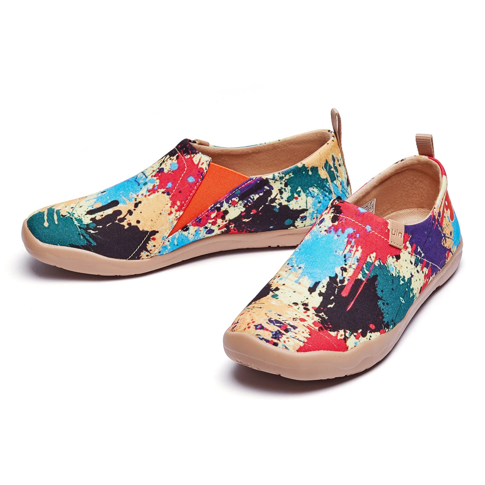 UIN Women's Slip On Sneakers - Comfortable Knit Loafers with Artistic Painting | Soft Walking Shoes for Women | Perfect for Casual Wear, Travel & Everyday Comfort