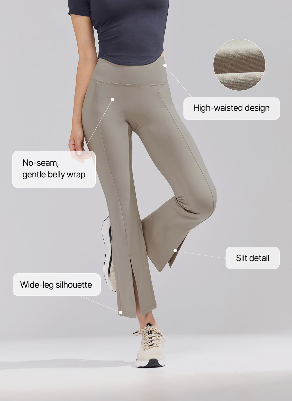 XELLA™ Intension Bootcut Slit Pants for Women - High Waisted Stretch Denim Jeans with Side Slits | Perfect for Casual Wear, Night Out & Office Outfits