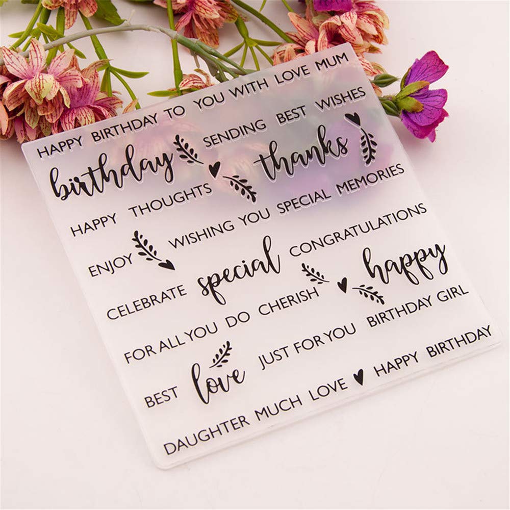 Happy Birthday Plastic Embossing Folders for Scrapbooking, Journaling, DIY Cards & Albums - 12pcs Craft Templates for Paper Crafts, Greeting Cards & Memory Books | Perfect for Birthday Cards, Wedding Invitations & Scrapbook Decorations