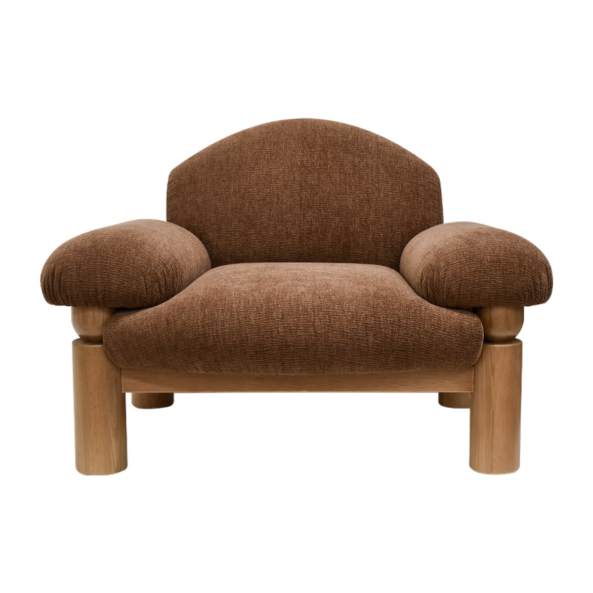 Mcmullin Hugo Armchair - Modern Accent Chair for Living Room, Bedroom & Office - Comfortable Upholstered Lounge Chair with Sturdy Wooden Legs - Perfect for Relaxing, Reading & Decorating Your Home