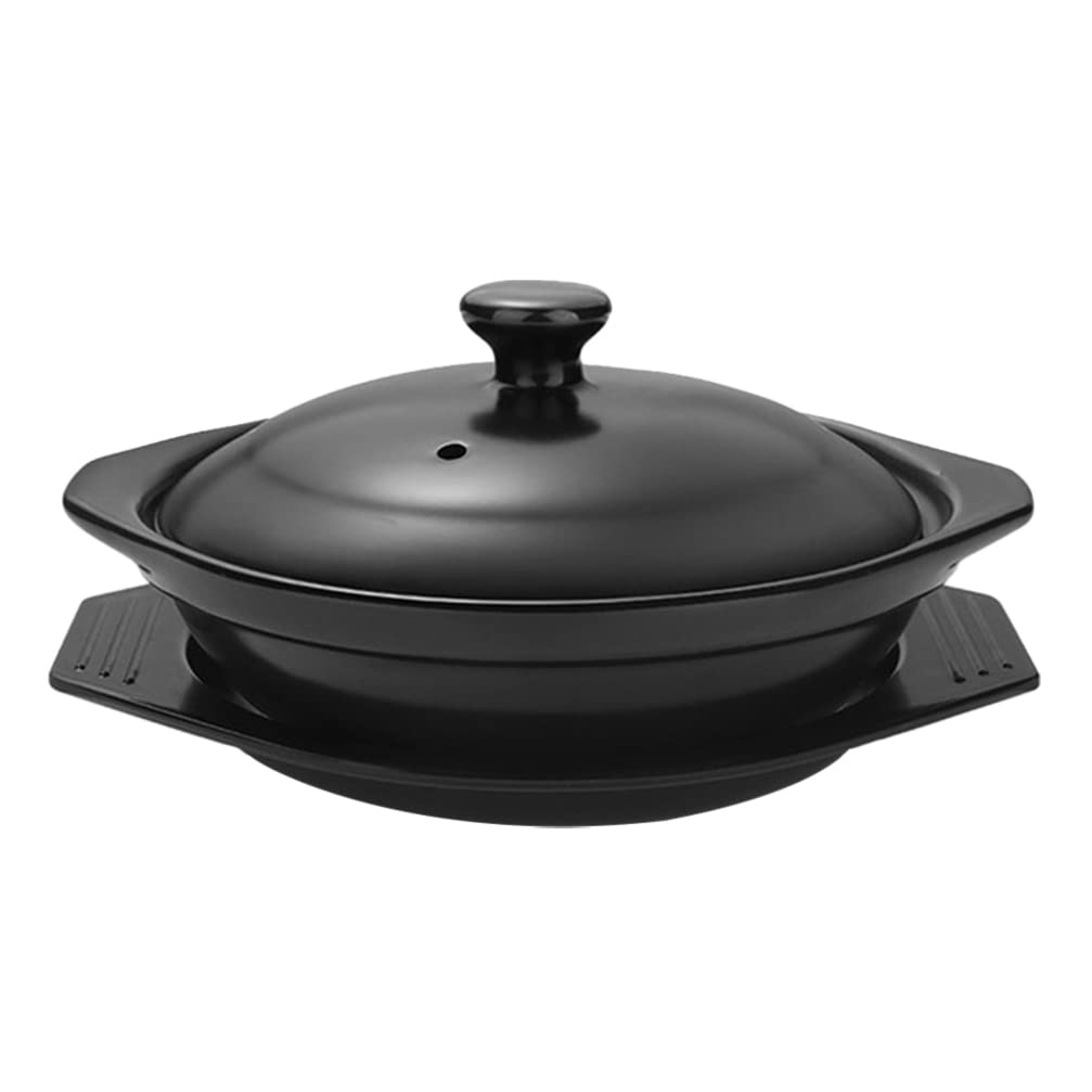 1pc Non-Stick Ceramic Casserole Pot - Bibimbap Cooking Pot, Stew Pot & Hot Pot for Kitchen - Durable Earthenware Soup Pot for Home Cooking, Perfect for Bibimbap, Stews, Soups & Hot Pot Meals