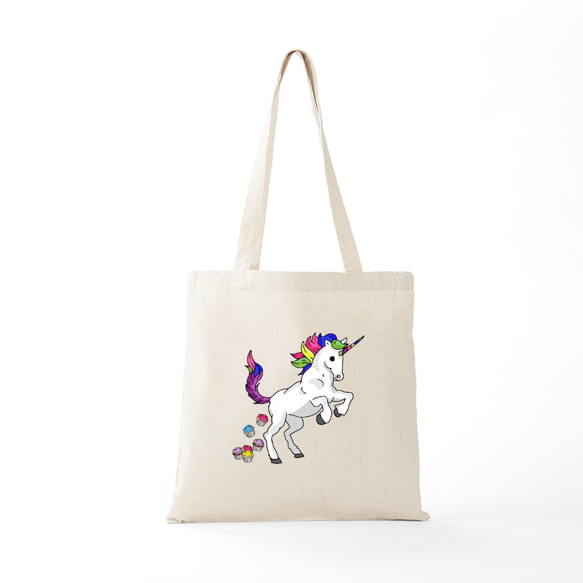 Unicorn Cupcakes Canvas Tote Bag - Eco-Friendly Reusable Shopping Bag for Women | Perfect for Groceries, Beach Trips & Work Commute