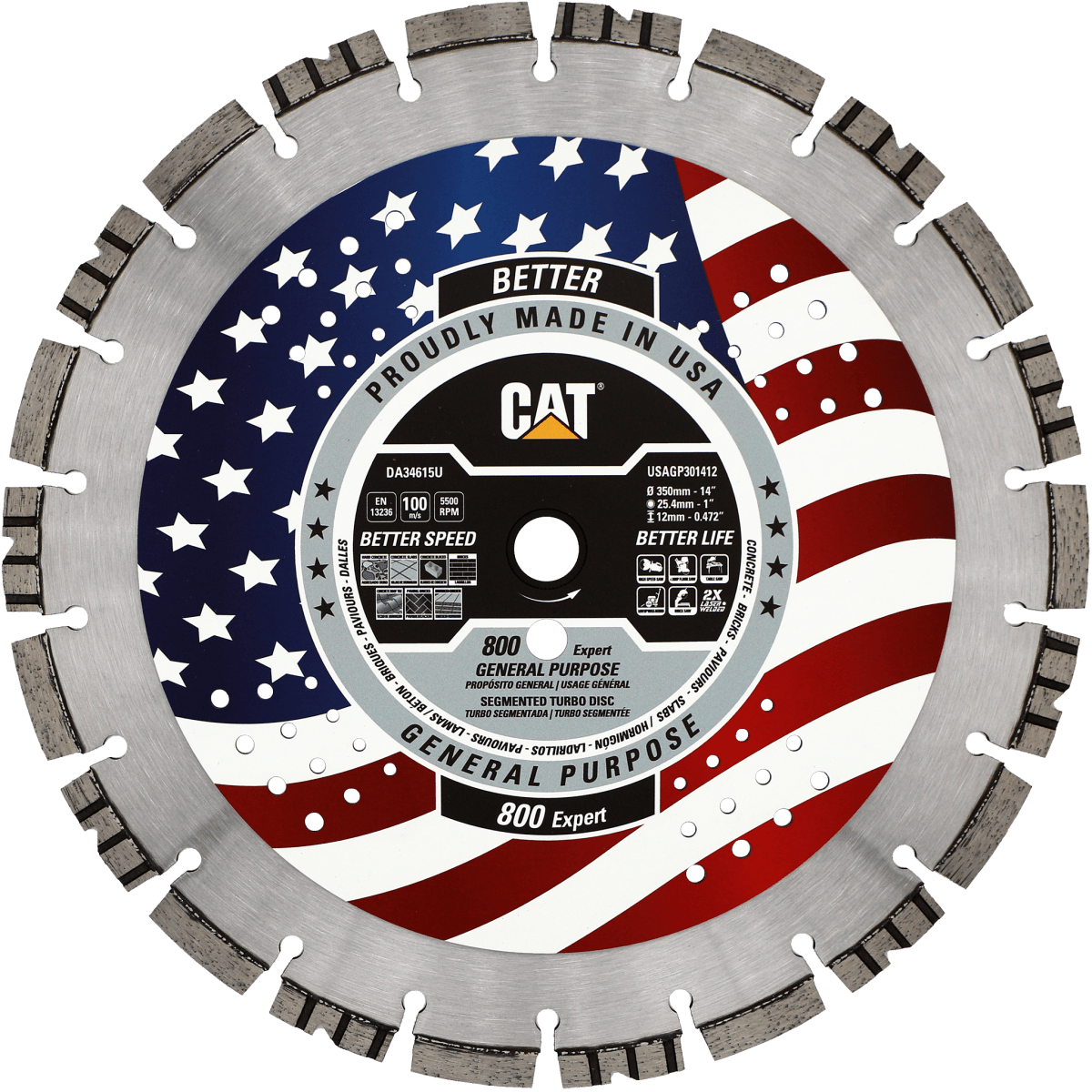 Cat® 800 Expert Diamond Blade - Premium General Purpose Cutting Disc for Concrete, Brick & Tile - Free Shipping - Perfect for Construction, Masonry & DIY Home Projects