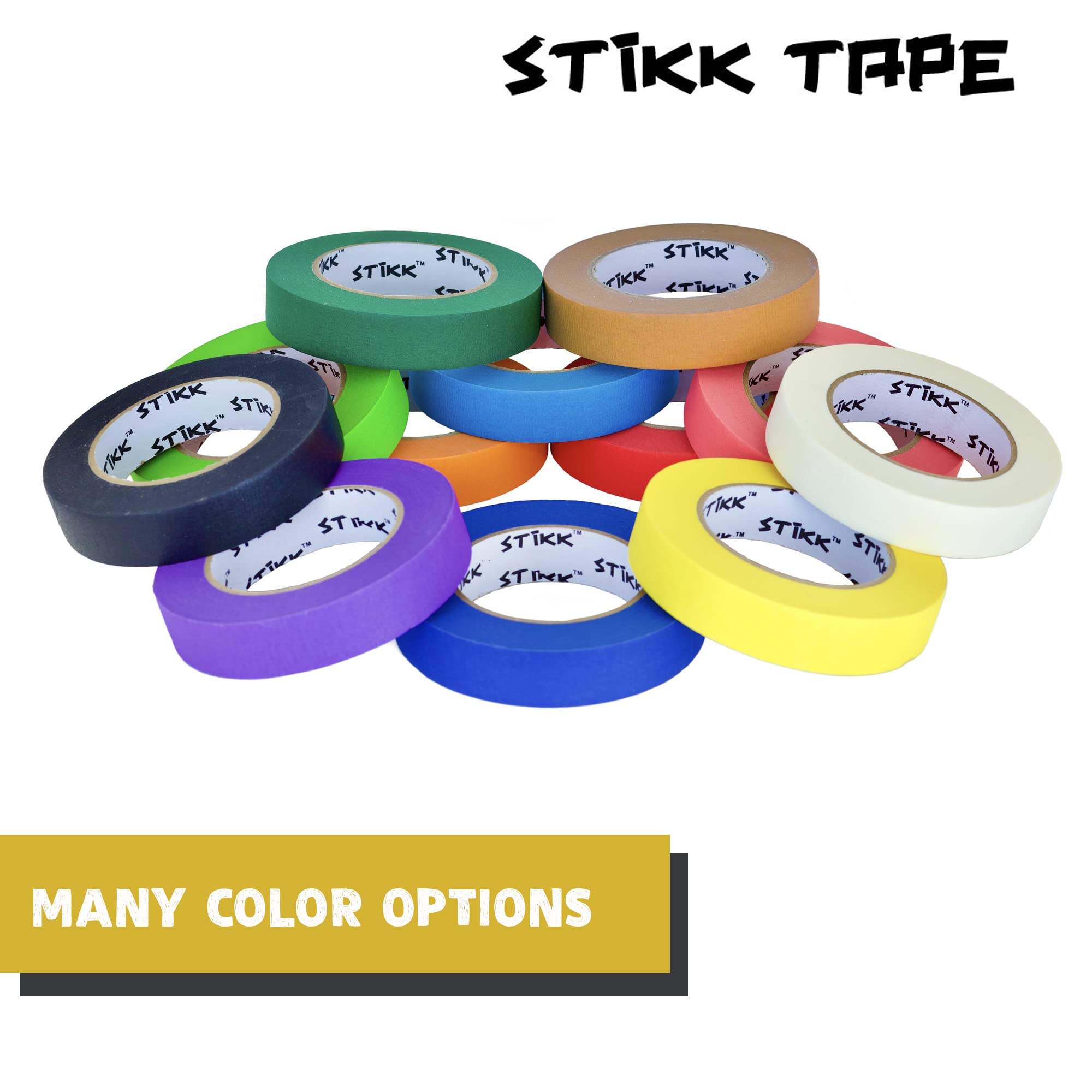 STIKK 4-Pack Yellow Painter's Tape - 2 Inch x 60 Yards - Residue-Free Masking Tape for Painting, Edges, Trim & Ceilings - Perfect for DIY Home Projects, Wall Art & Furniture Painting - Professional Grade Painting Tape for Clean Lines & Sharp Edges