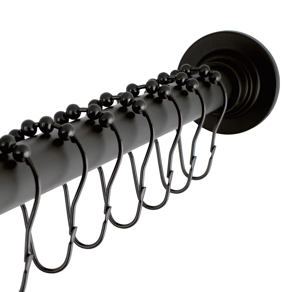 Adjustable Shower Rod and Shower Ring Set - Oil Rubbed Bronze Finish for Bathroom, Perfect for Small Spaces and Modern Home Decor