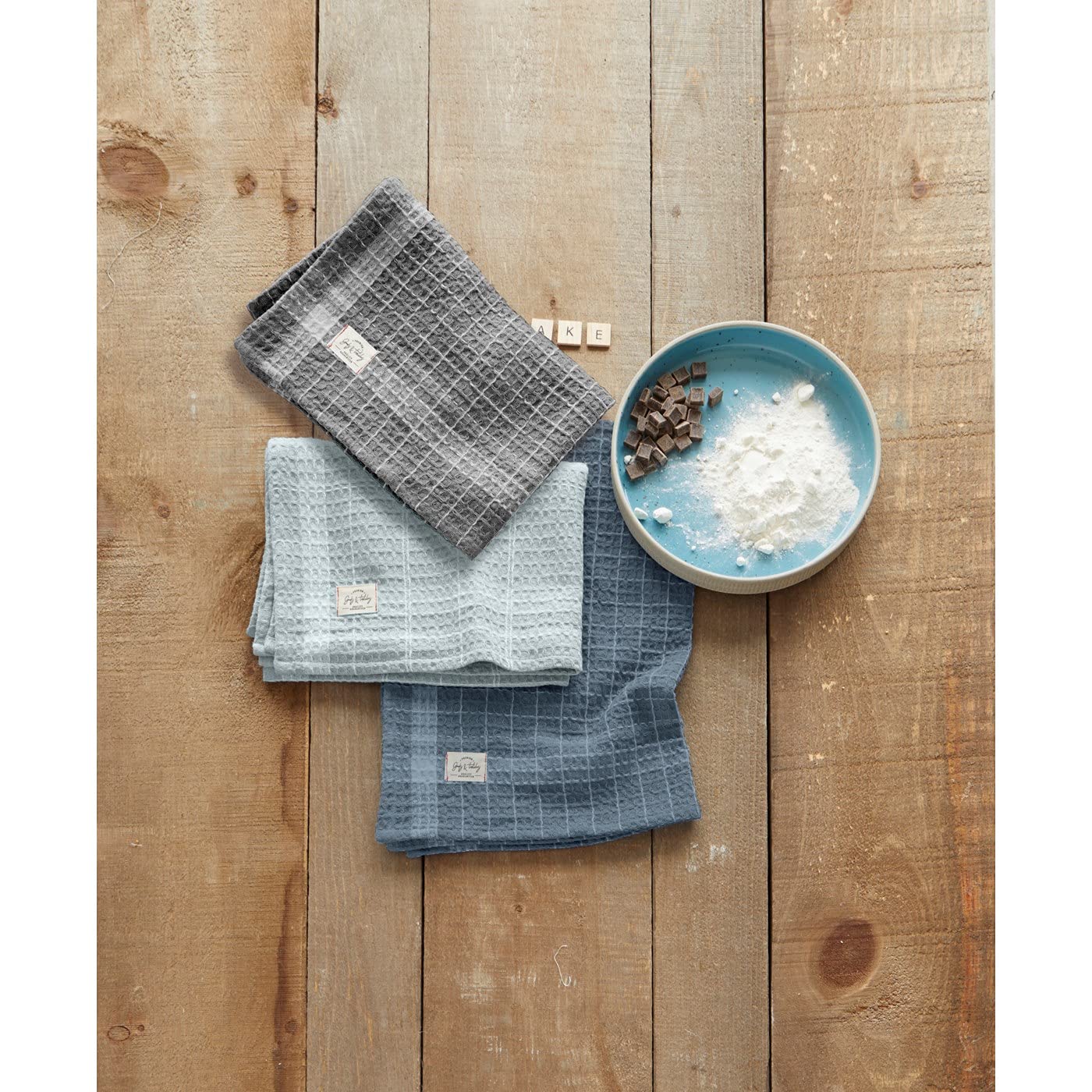 Premium Waffle Weave Kitchen Towels - Absorbent & Quick-Drying Dish Cloths for Cooking, Cleaning & Bathroom Use - Set of 12 Soft Cotton Towels for Home & Restaurant