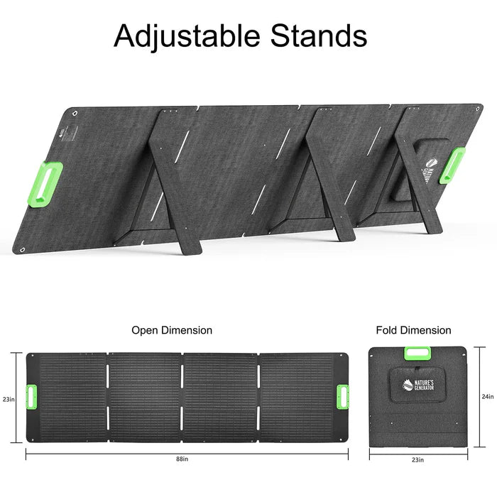 200W Portable Folding Solar Panel Kit - Nature's Generator Compatible - Perfect for Camping, RV Trips & Emergency Power Backup